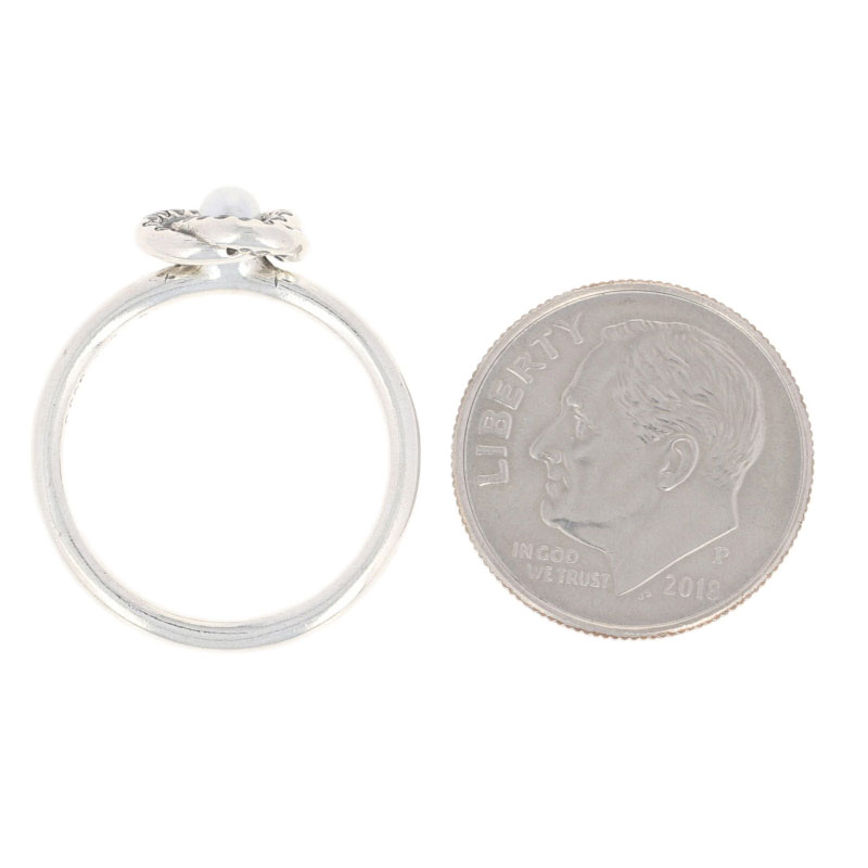 NEW Authentic Pandora Luminous Love Knot Ring Silver Pearl 50 (5