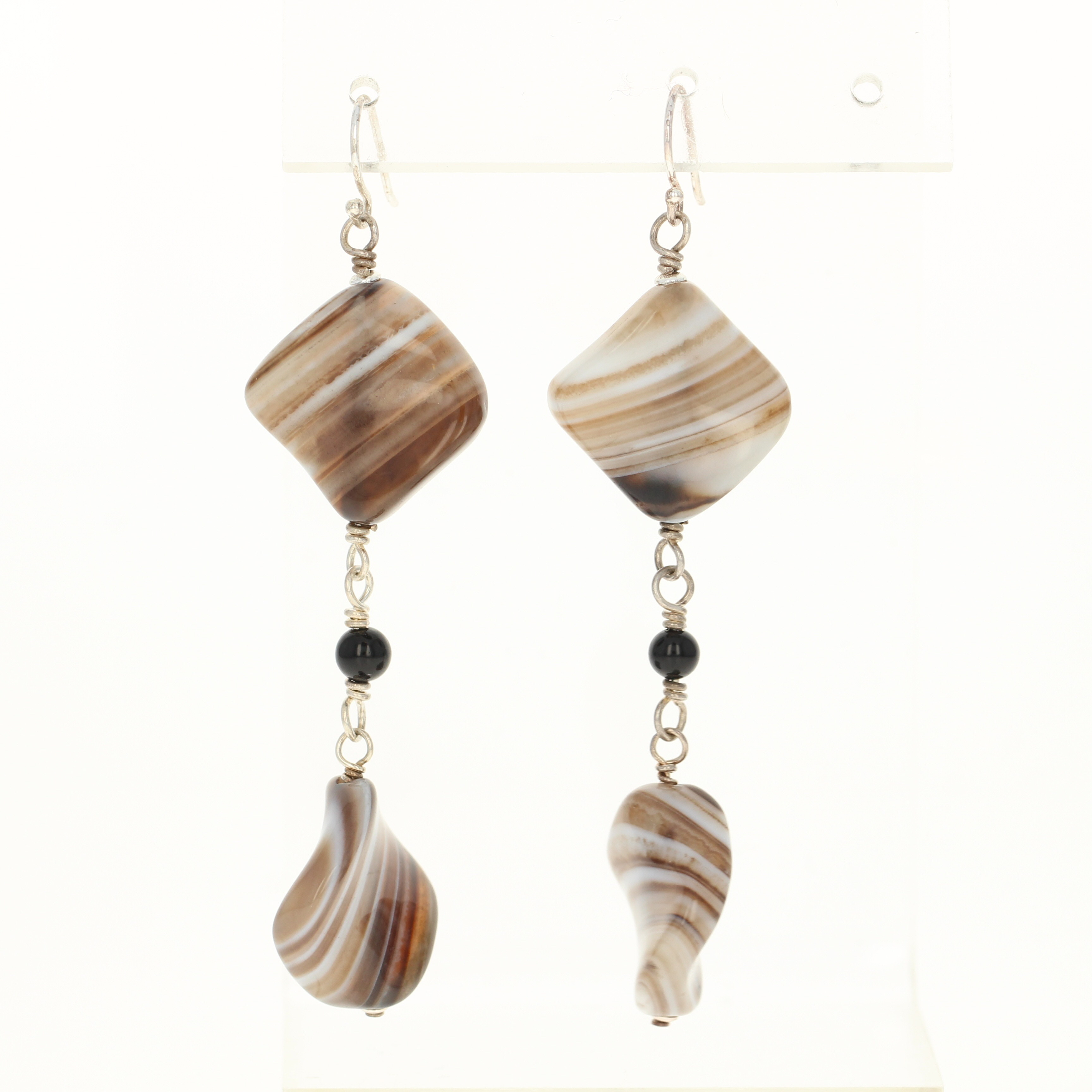 Details About New Banded Agate Dangle Earrings Sterling Silver Hook Posts Pierced Brown Stone Details About New Banded Agate Dangle Earrings Sterling Silver Hook Posts Pierced Brown Stone