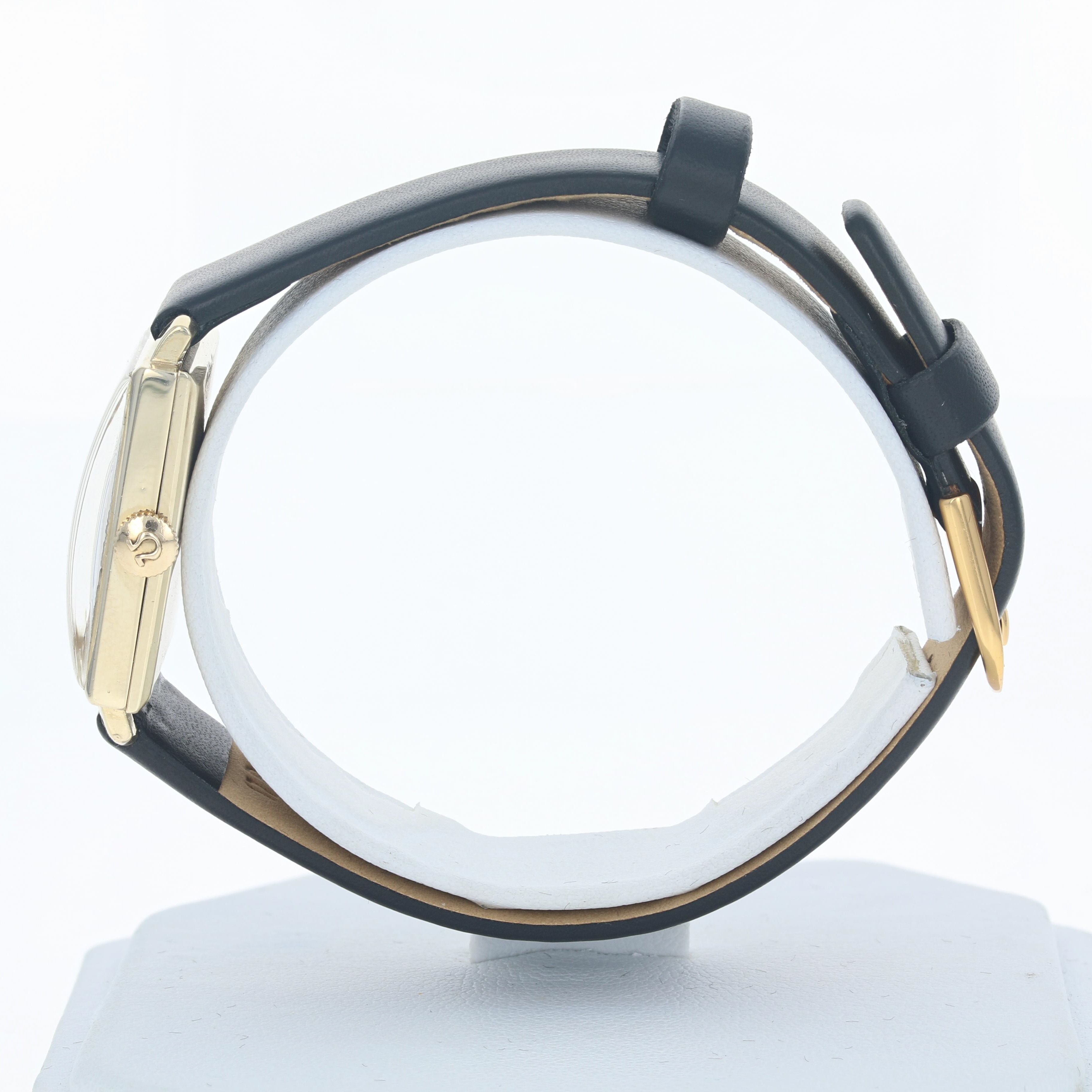 Omega Women's Watch 14k Gold Black Leather Strap Diamond Heart Mechanical 620 | eBay