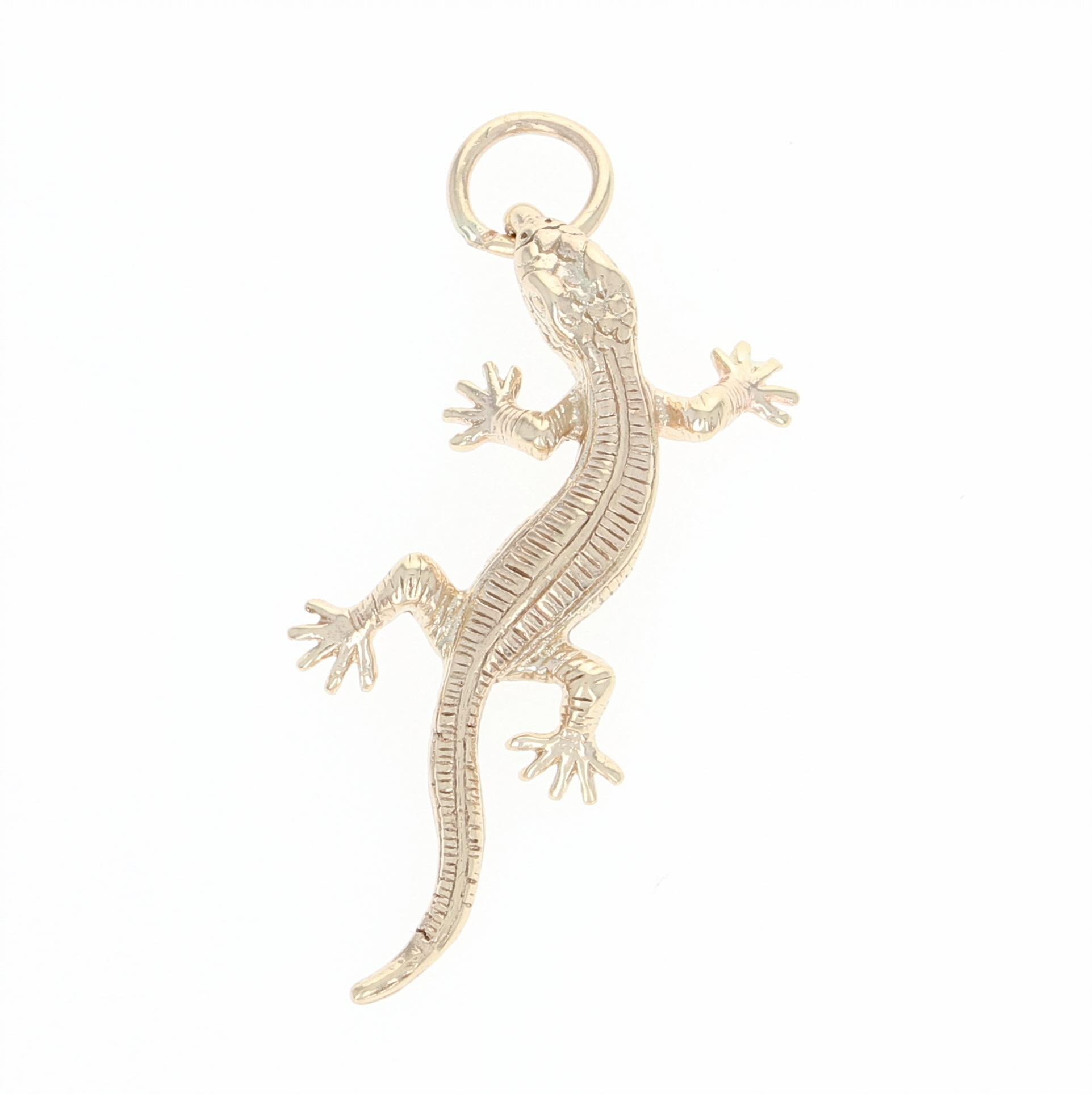 10k or 14k Real Gold Lizard Salamander Reptile Charm Pendant
