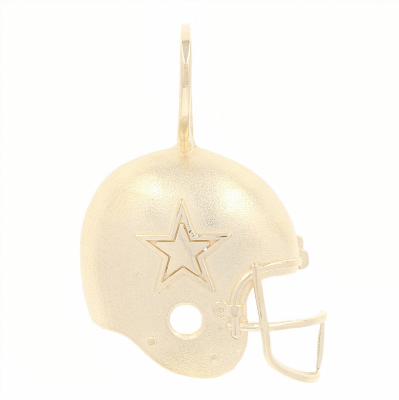 Dallas Cowboys Football Helmet Pendant 14k Yellow Gold Nfl Sports Thumbnails To Enlarge