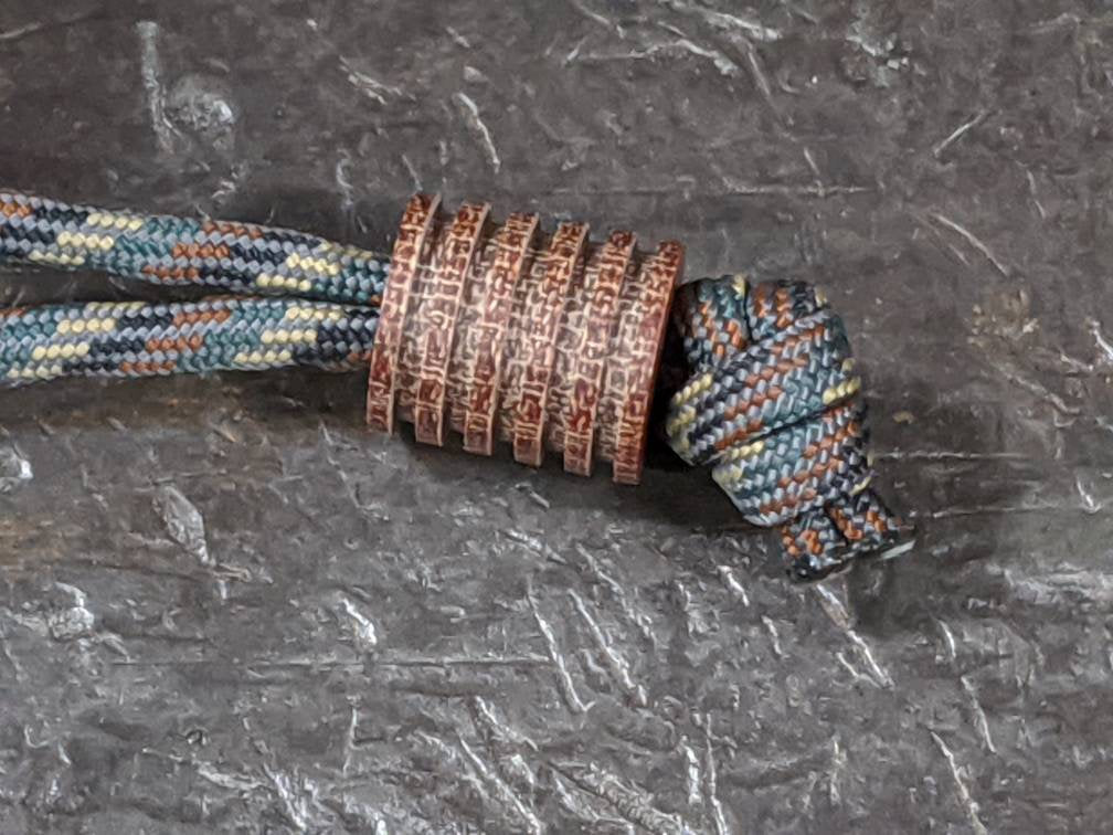 Large Natural Micarta Lanyard Bead With 5 Grooves and a Free Paracord Lanyard eBay