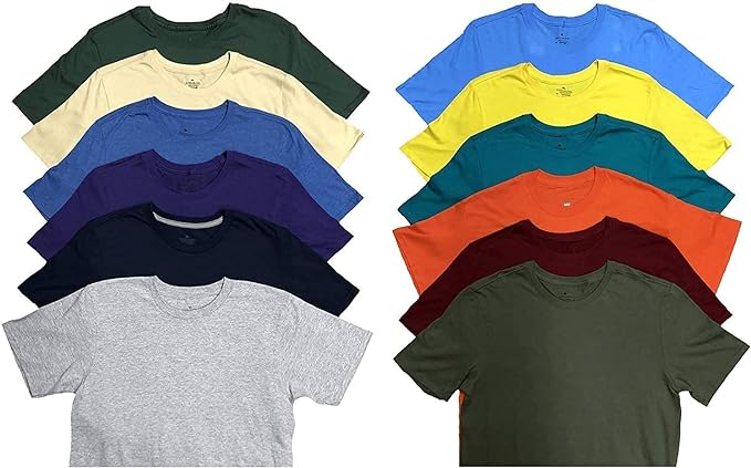 BILLIONHATS 12 Pk Wholesale Men's Cotton T-Shirt Bulk Big Tall Short Sleeve Tees - Picture 21 of 63