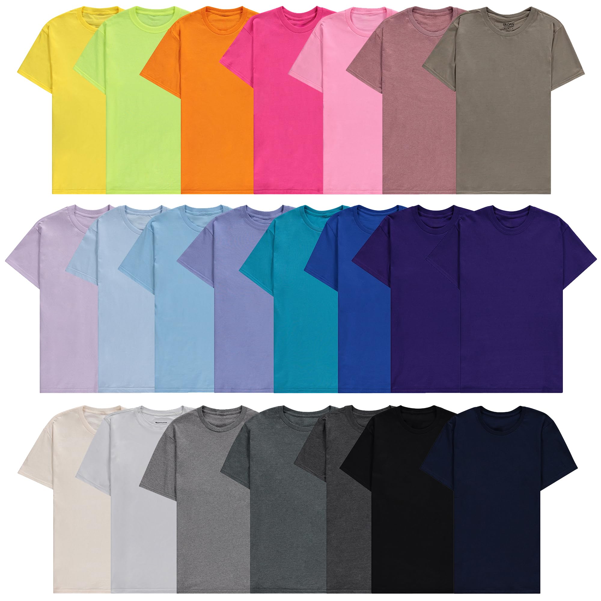 BILLIONHATS 12 Pk Wholesale Men's Cotton T-Shirt Bulk Big Tall Short Sleeve Tees - Picture 27 of 63