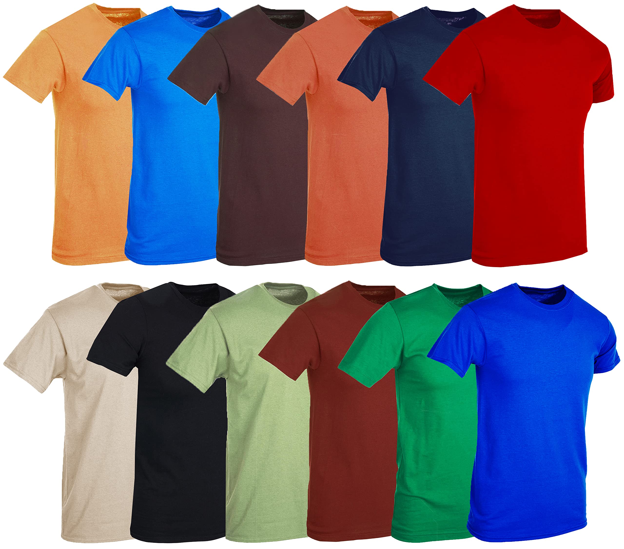BILLIONHATS 12 Pk Wholesale Men's Cotton T-Shirt Bulk Big Tall Short Sleeve Tees - Picture 26 of 63