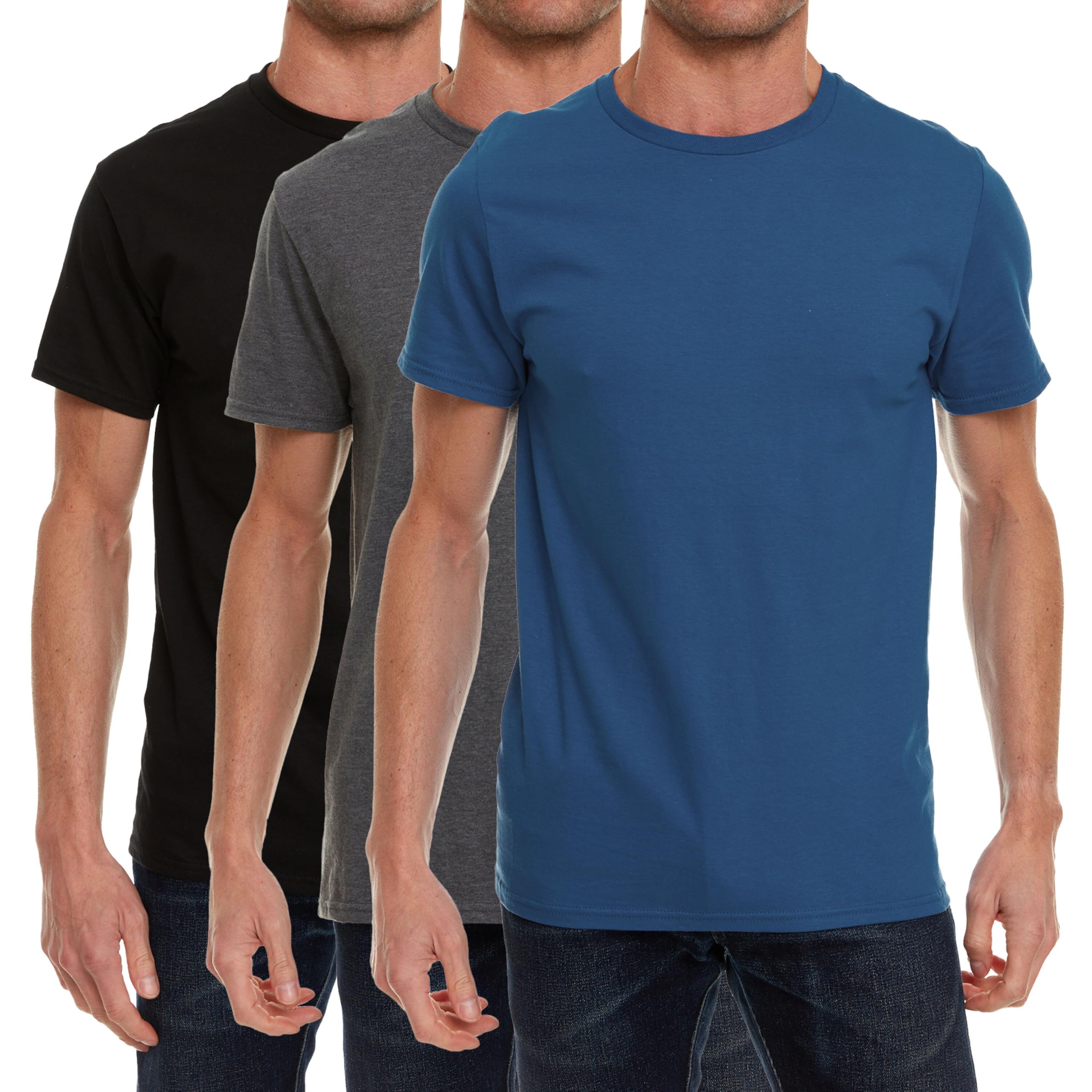 BILLIONHATS 12 Pack Plus Size Men Cotton T-Shirt Bulk Big Tall Short Sleeve Tees - Picture 9 of 13