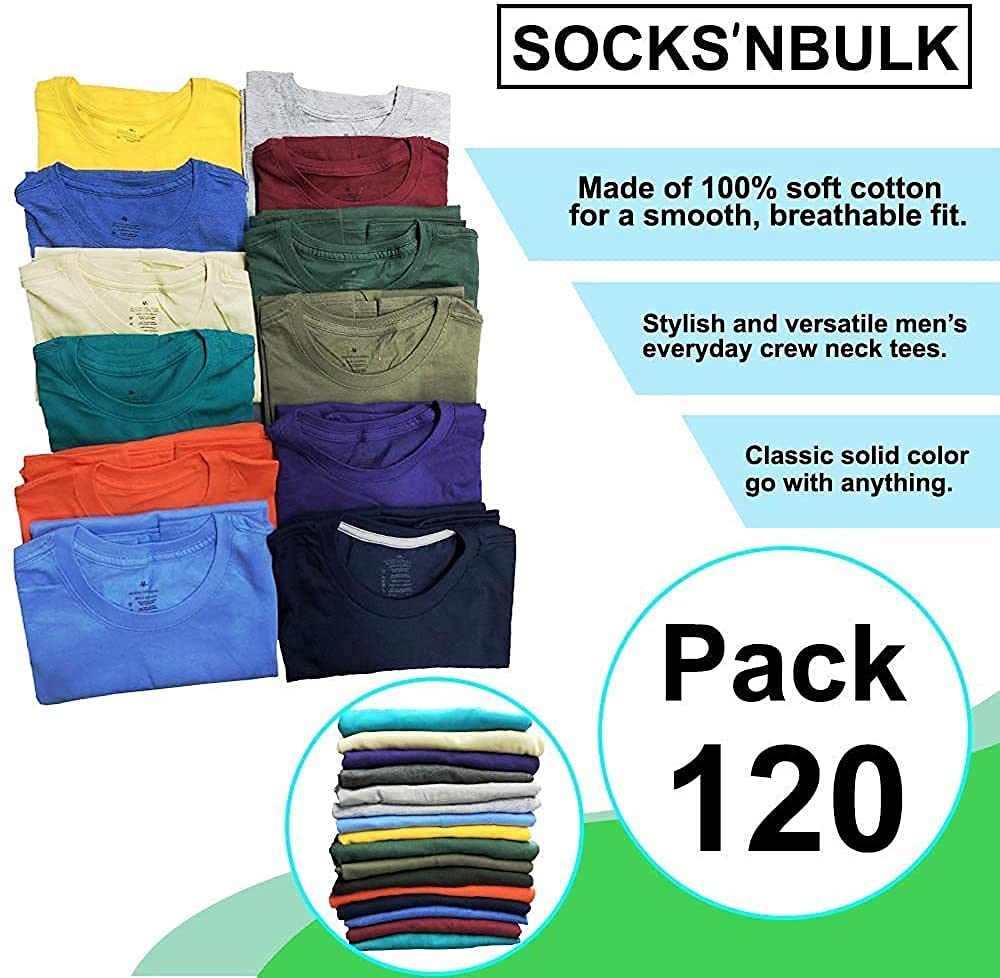 BILLIONHATS 12 Pk Wholesale Men's Cotton T-Shirt Bulk Big Tall Short Sleeve Tees - Picture 47 of 63