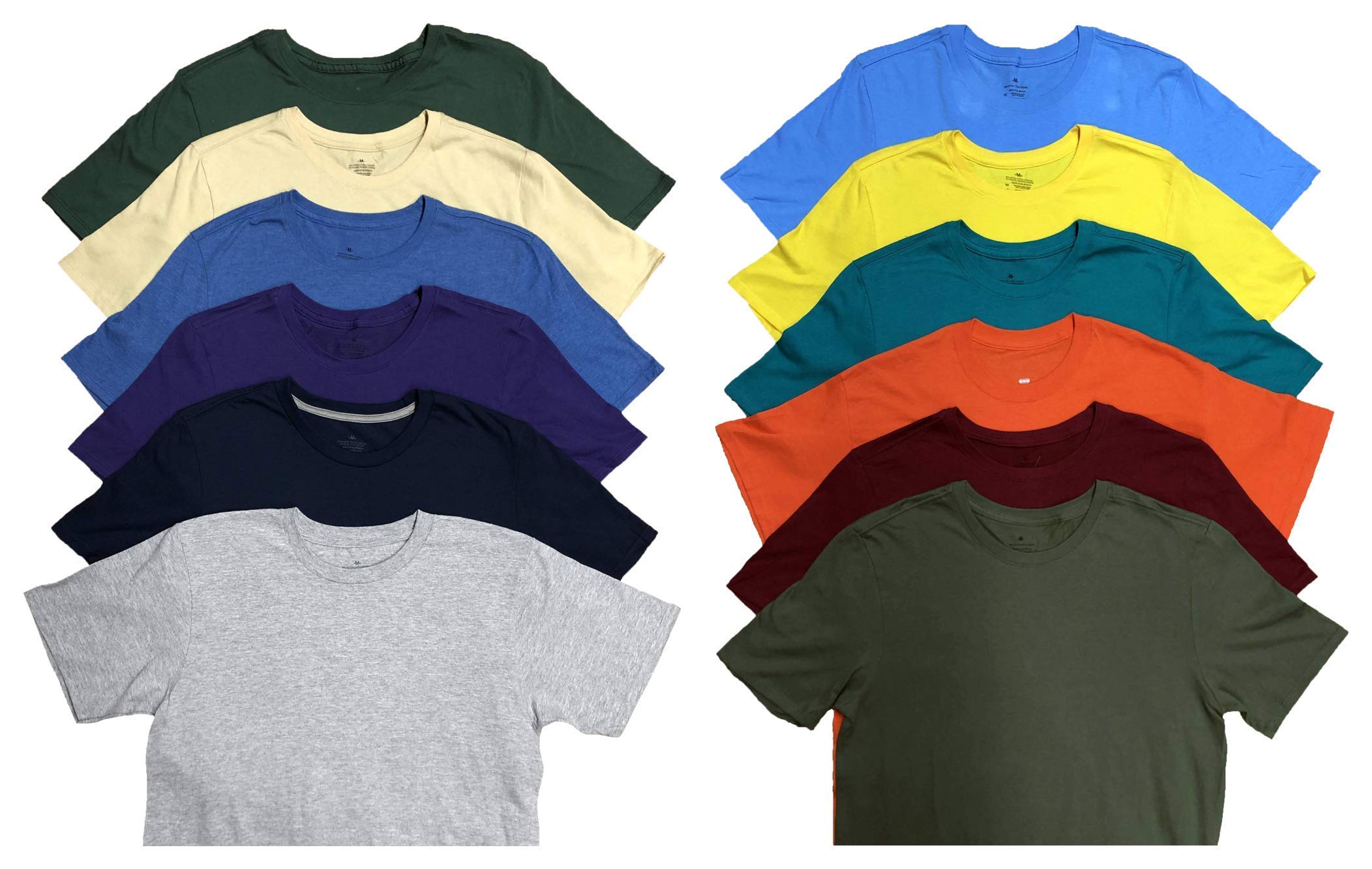 BILLIONHATS 12 Pk Wholesale Men's Cotton T-Shirt Bulk Big Tall Short Sleeve Tees - Picture 49 of 63