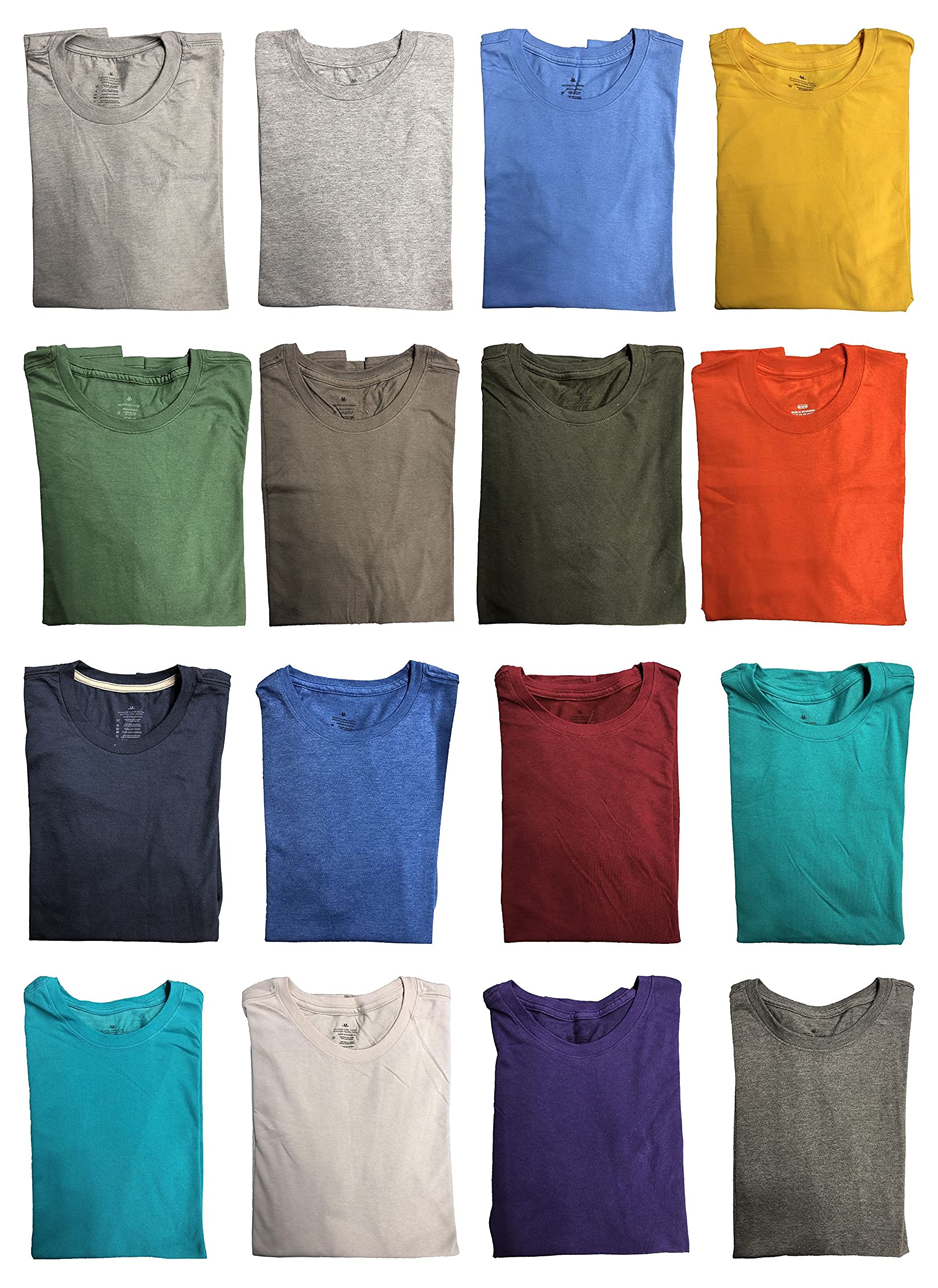 BILLIONHATS 12 Pk Wholesale Men's Cotton T-Shirt Bulk Big Tall Short Sleeve Tees - Picture 45 of 63