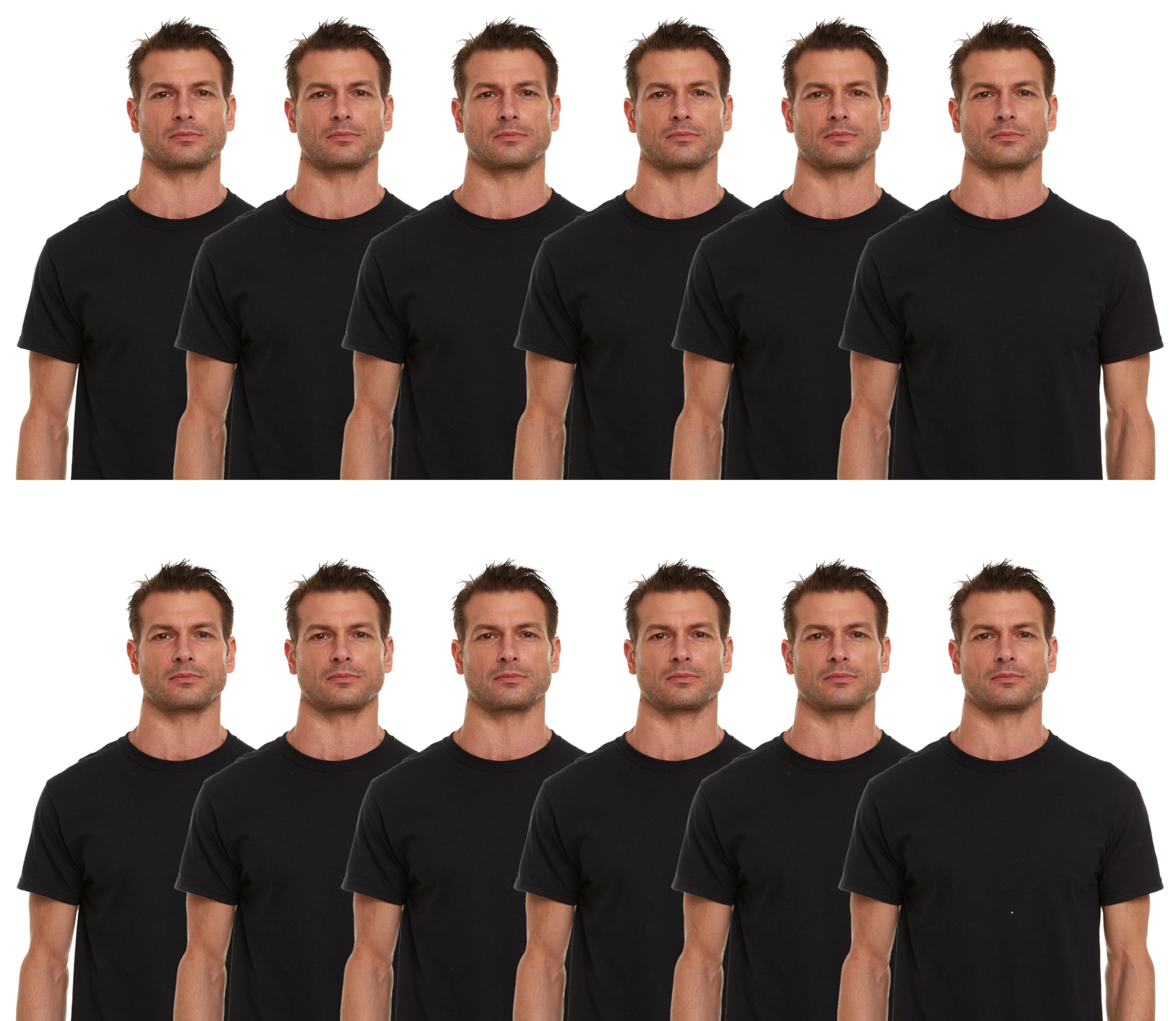 BILLIONHATS 12 Pack Men's Solid Colors Cotton T-Shirts Short Sleeve Lightweight - Picture 8 of 77