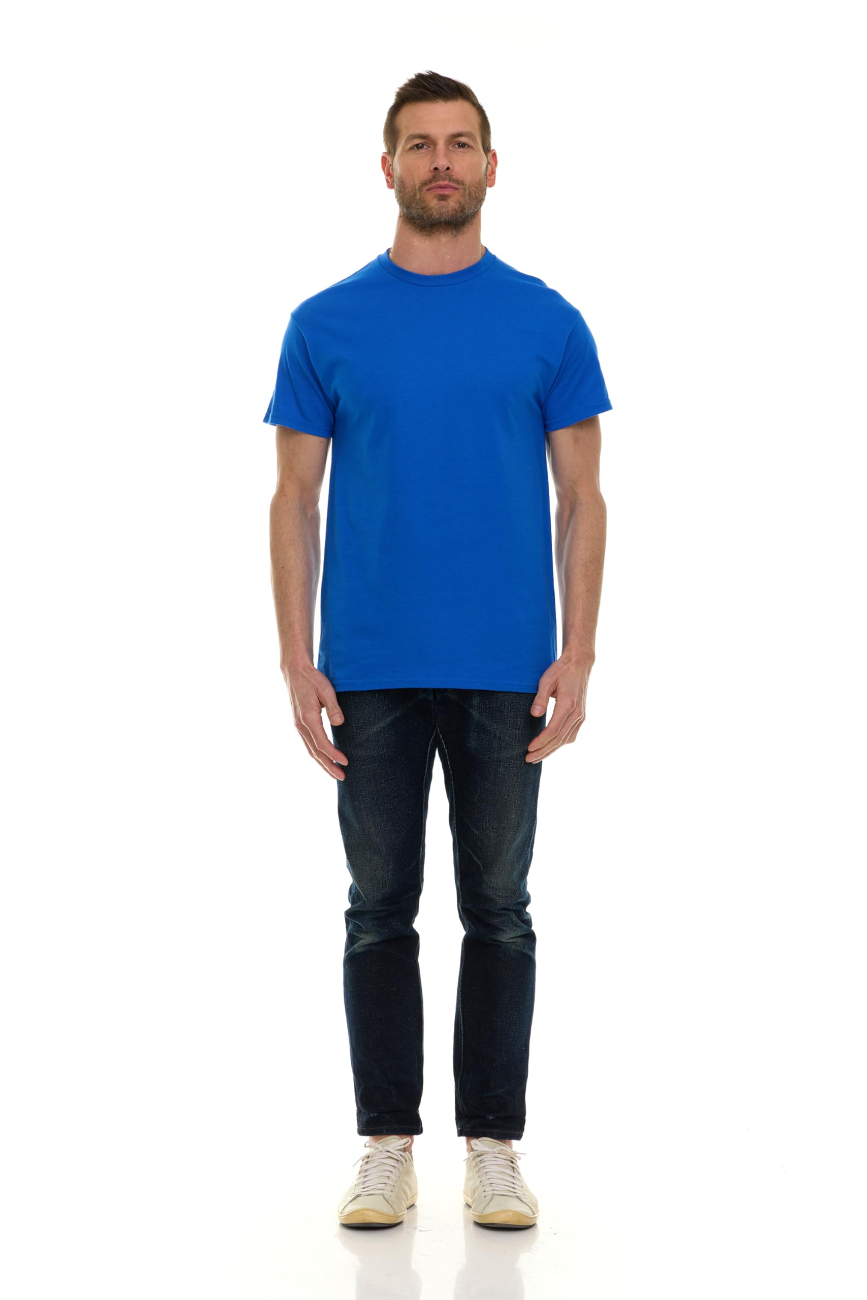 BILLIONHATS 12 Pack Men's Solid Colors Cotton T-Shirts Short Sleeve Lightweight - Picture 49 of 77