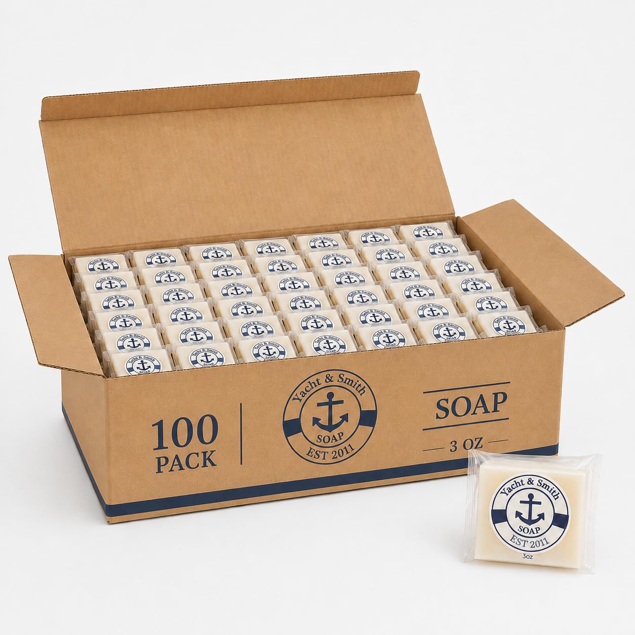 Yacht & Smith 3 oz Individually Wrapped Bar Soap for Hotels & Airbnb