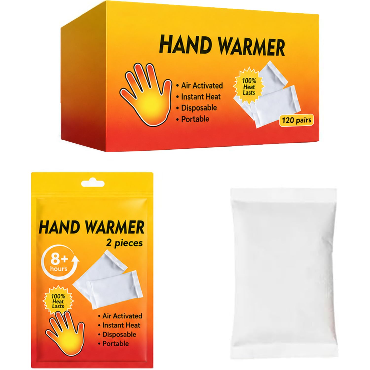 Hand Warmers, Air Activated Disposable Heat Packs for Outdoor Use