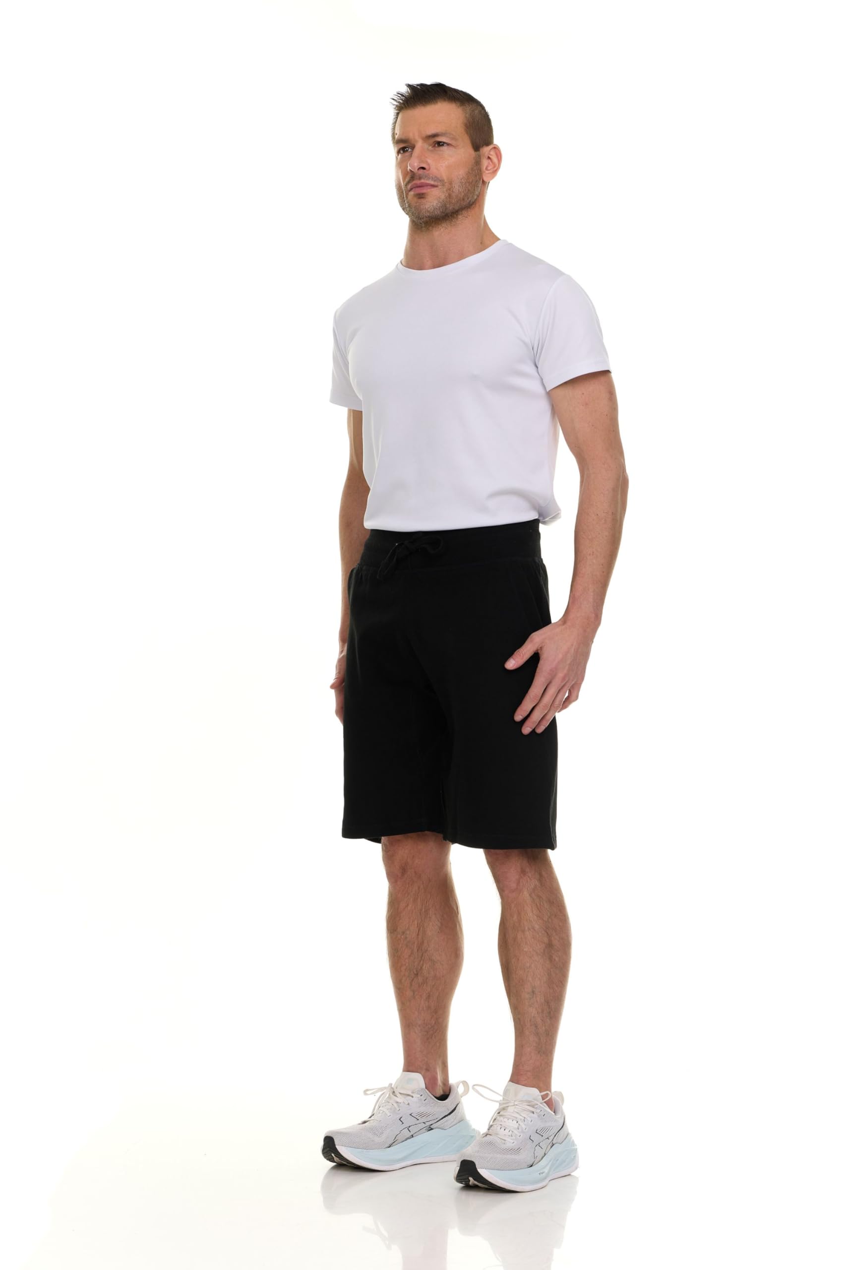 Pantalones Cortos de Algodón Polar para Hombres, 11" Informales Cómodos Salón Al Por Mayor a Granel para Donaciones - Imagen 4 de 63