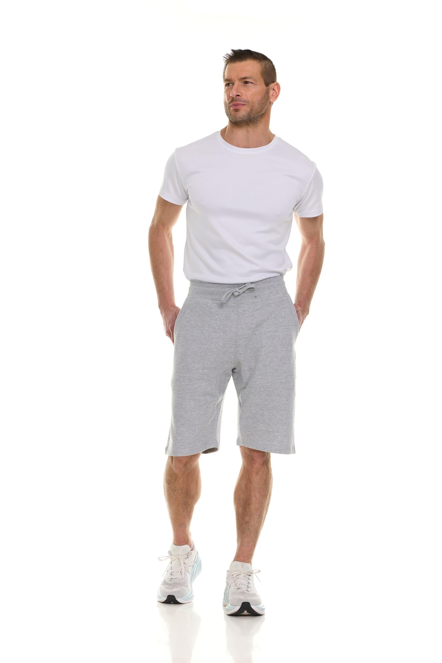 Pantalones Cortos de Algodón Polar para Hombres, 11" Informales Cómodos Salón Al Por Mayor a Granel para Donaciones - Imagen 12 de 63