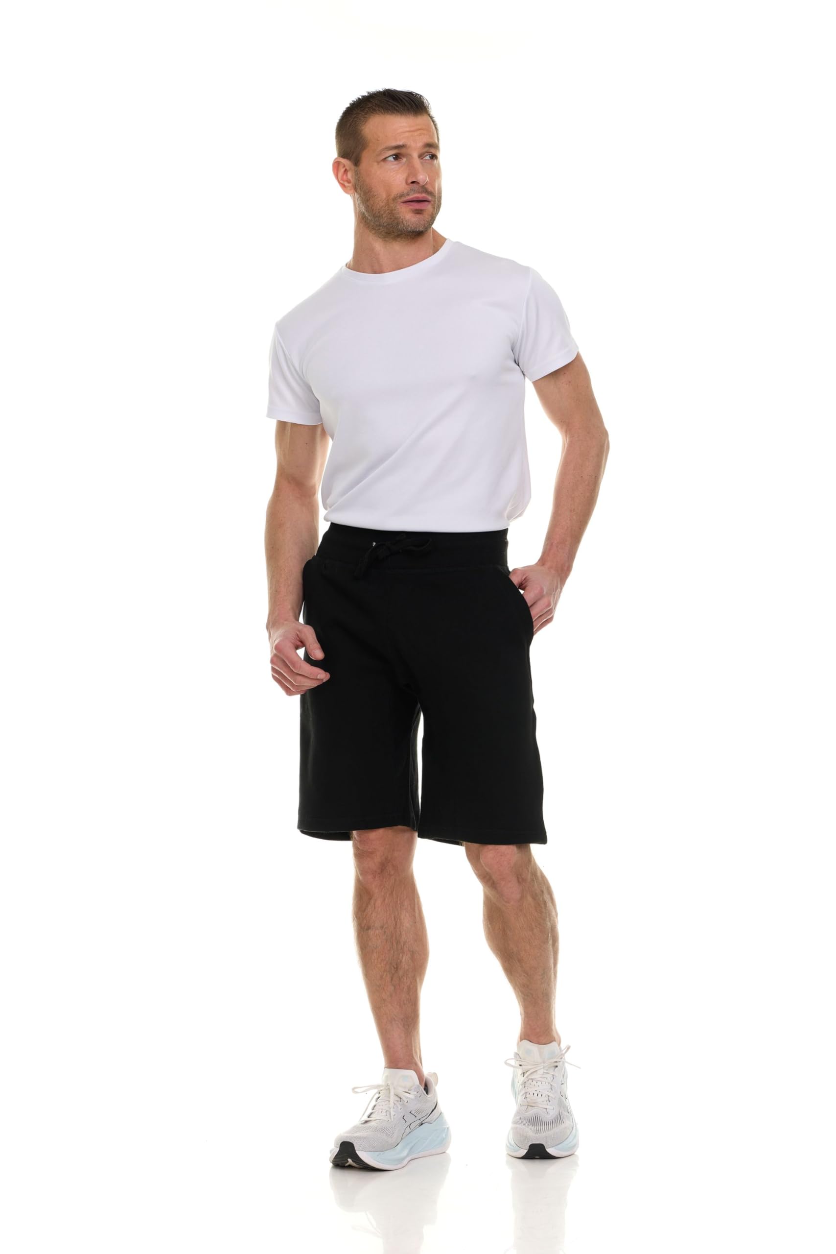 Pantalones Cortos de Algodón Polar para Hombres, 11" Informales Cómodos Salón Al Por Mayor a Granel para Donaciones - Imagen 18 de 63