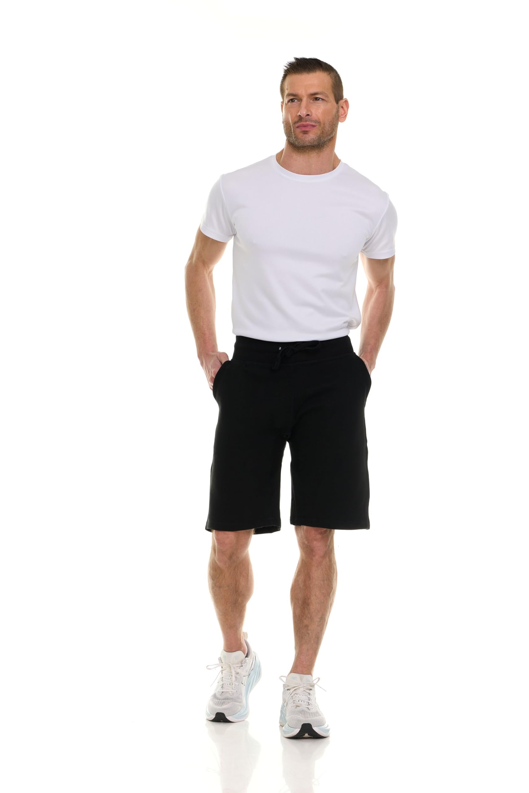 Pantalones Cortos de Algodón Polar para Hombres, 11" Informales Cómodos Salón Al Por Mayor a Granel para Donaciones - Imagen 24 de 63