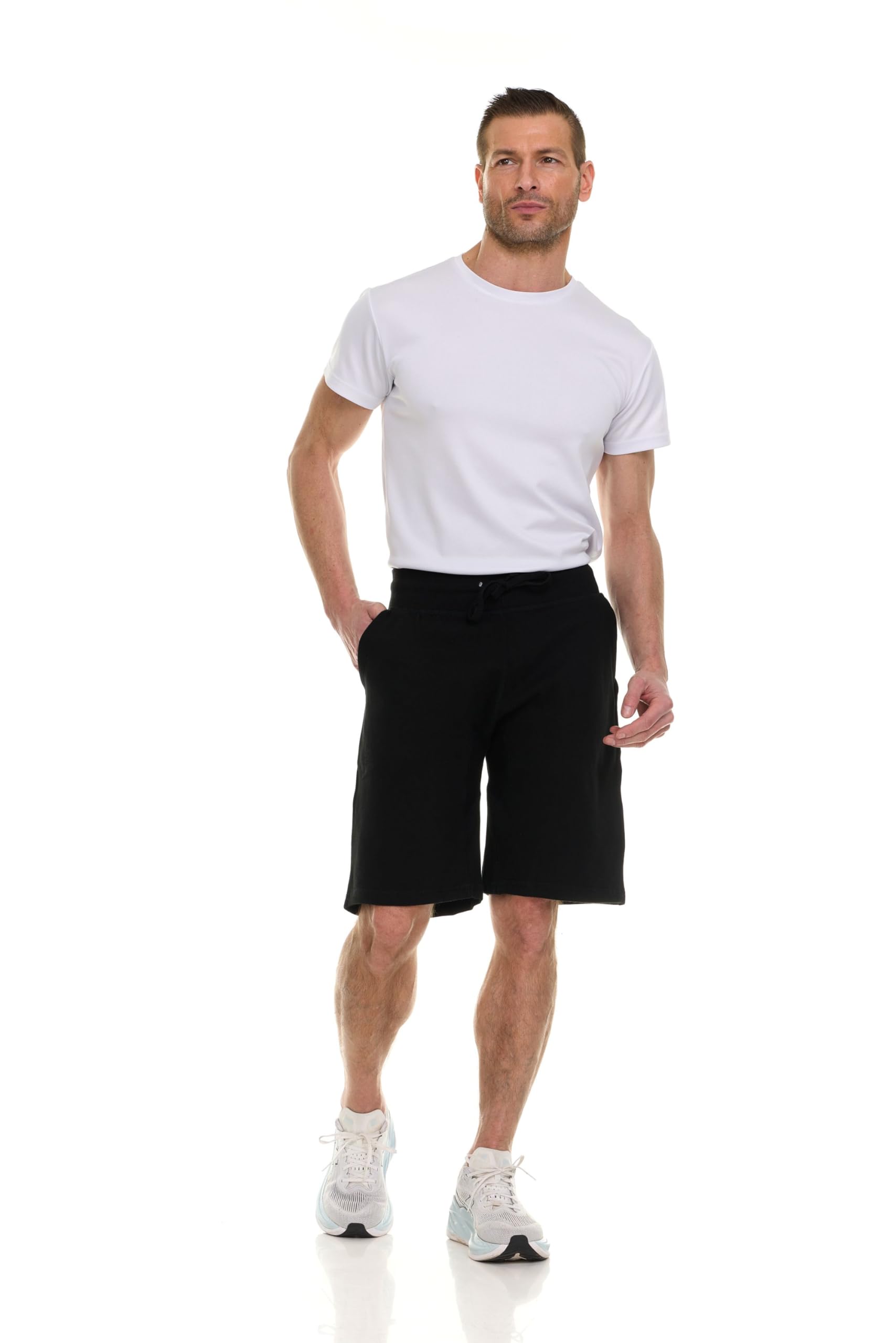 Pantalones Cortos de Algodón Polar para Hombres, 11" Informales Cómodos Salón Al Por Mayor a Granel para Donaciones - Imagen 26 de 63