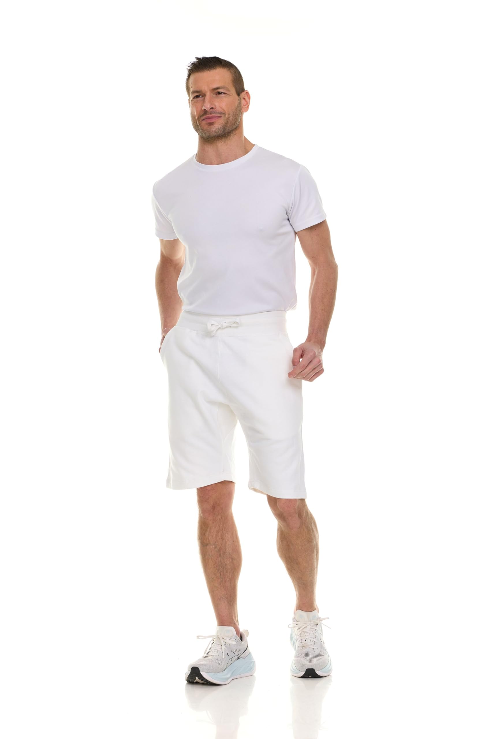 Pantalones Cortos de Algodón Polar para Hombres, 11" Informales Cómodos Salón Al Por Mayor a Granel para Donaciones - Imagen 48 de 63