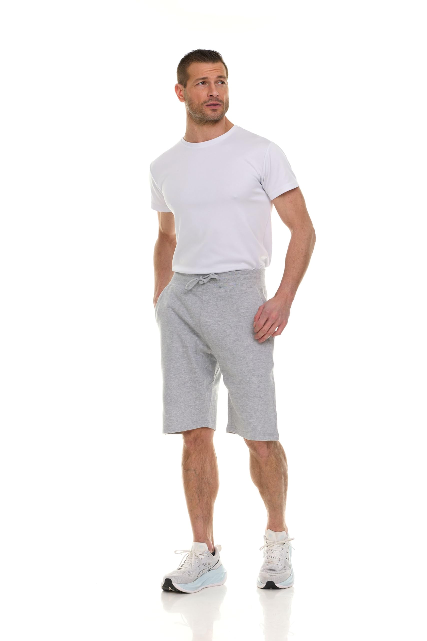 Pantalones Cortos de Algodón Polar para Hombres, 11" Informales Cómodos Salón Al Por Mayor a Granel para Donaciones - Imagen 61 de 63