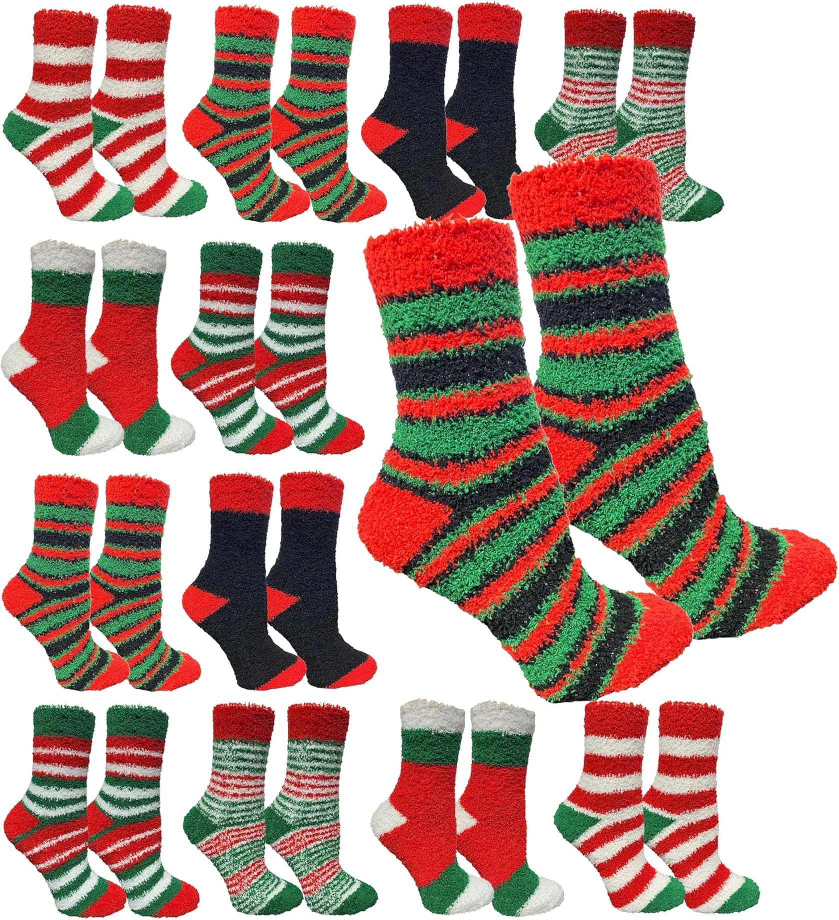 12er-Pack Yacht & Smith Weihnachtssocken, bunte Muster und Streifen, Urlaubssocke - Bild 7 von 13