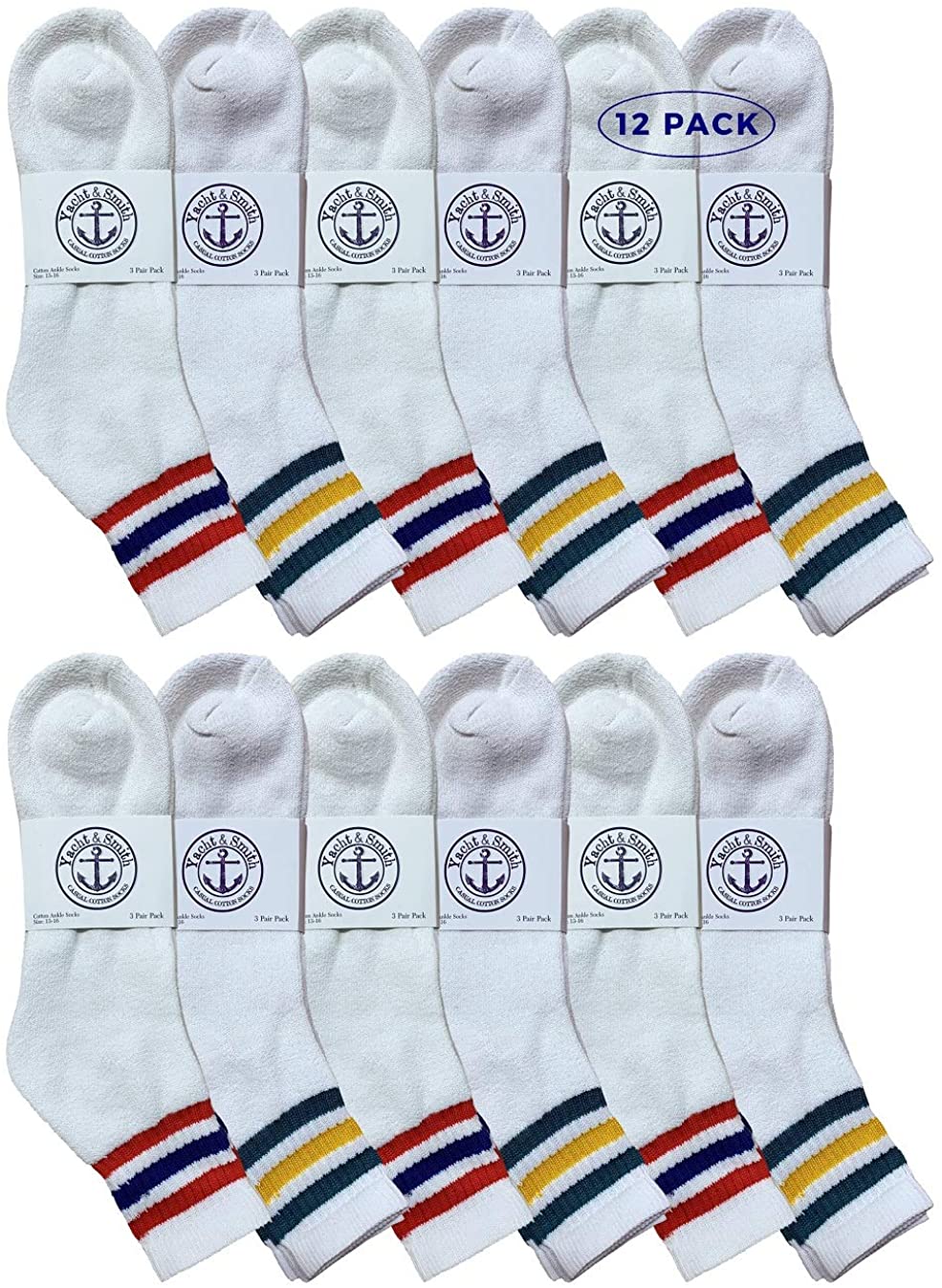 Yacht & Smith Mens Ankle Wholesale Bulk Pack Athletic Sports Socks - Picture 32 of 111