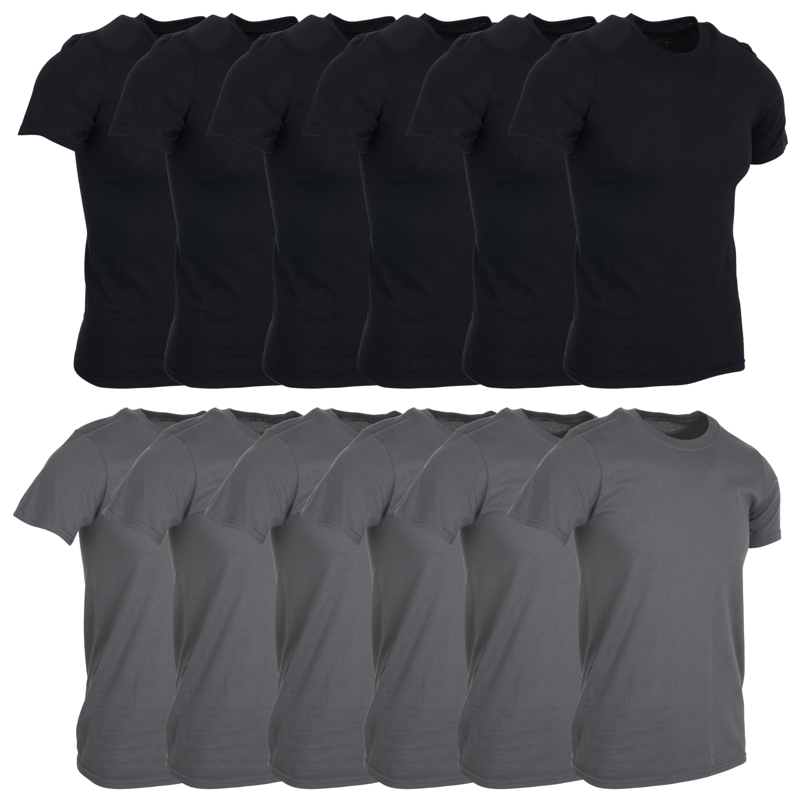 BILLIONHATS 12 Pack Men's Solid Colors Cotton T-Shirts Short Sleeve Lightweight - Picture 58 of 77