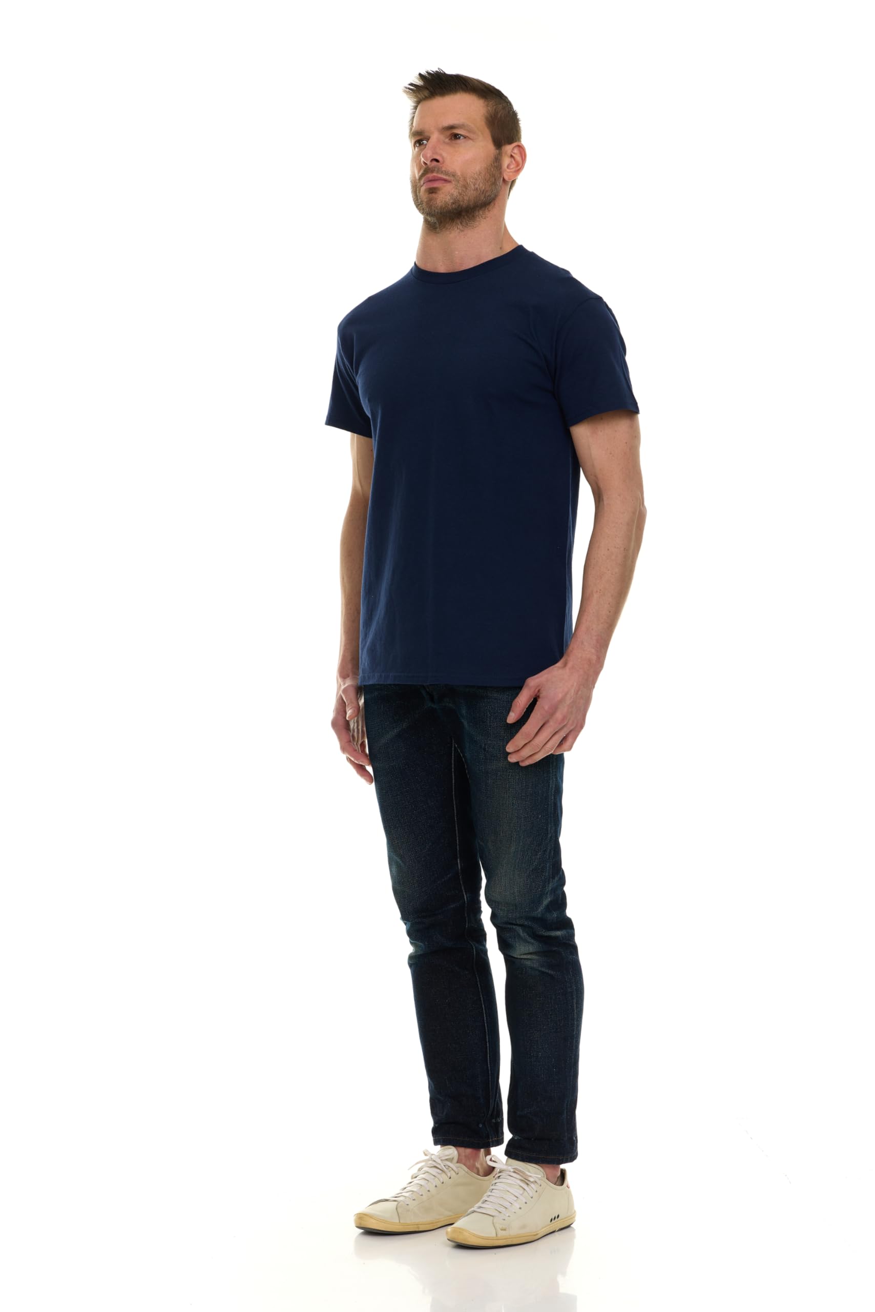 BILLIONHATS 6 Pack Men's Solid Colors Cotton T-Shirts Short Sleeve Lightweight - Picture 10 of 23
