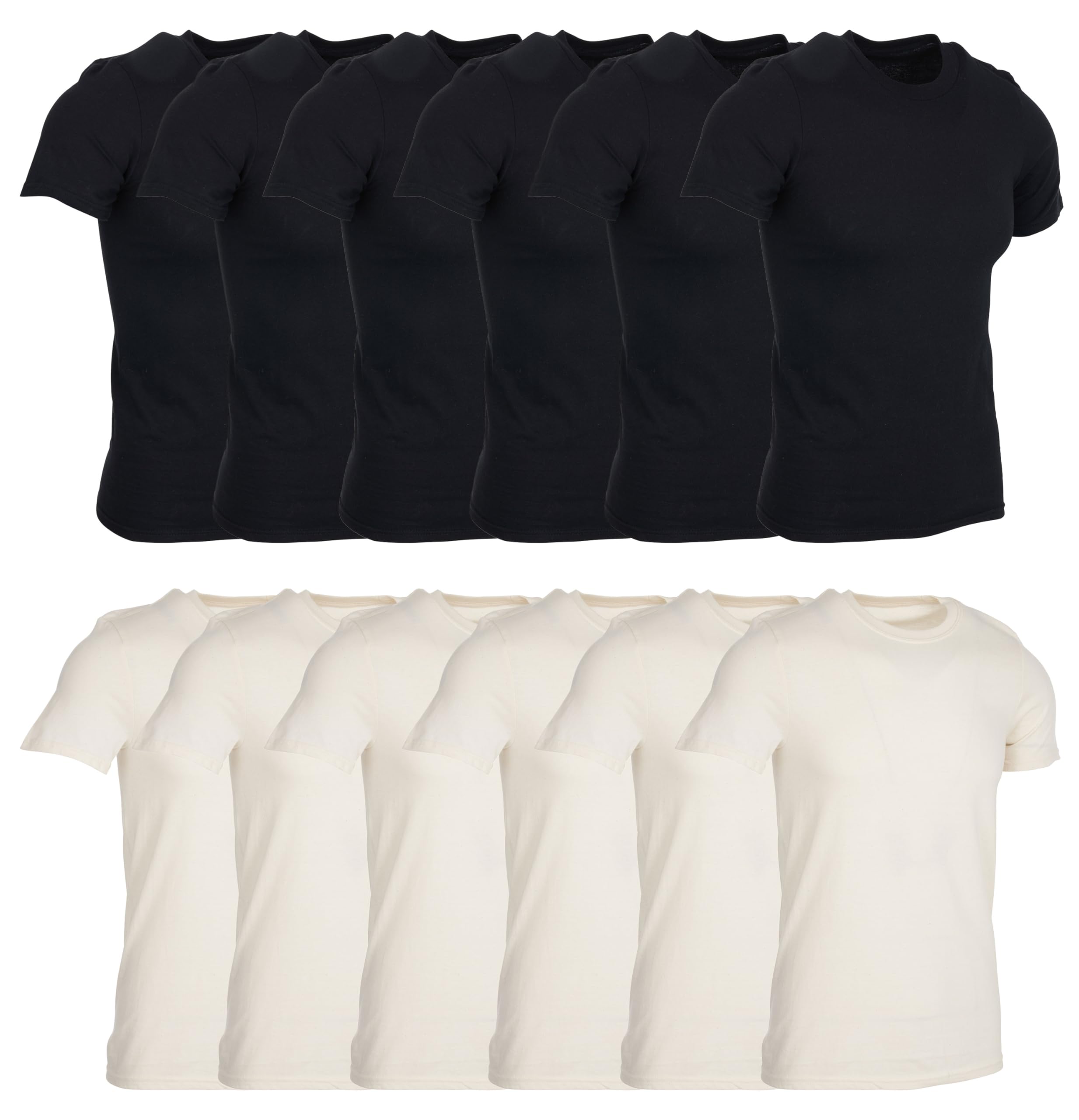 BILLIONHATS 12 Pack Men's Solid Colors Cotton T-Shirts Short Sleeve Lightweight - Picture 64 of 77