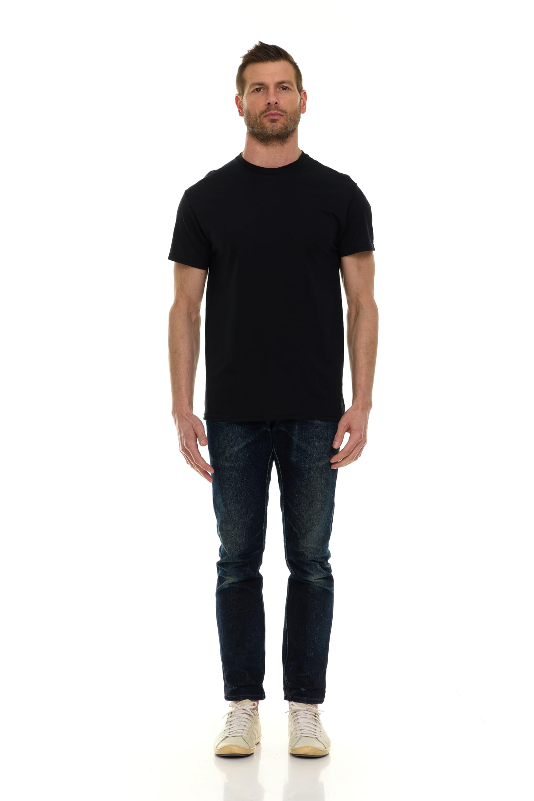 BILLIONHATS 6 Pack Men's Solid Colors Cotton T-Shirts Short Sleeve Lightweight - Picture 12 of 23
