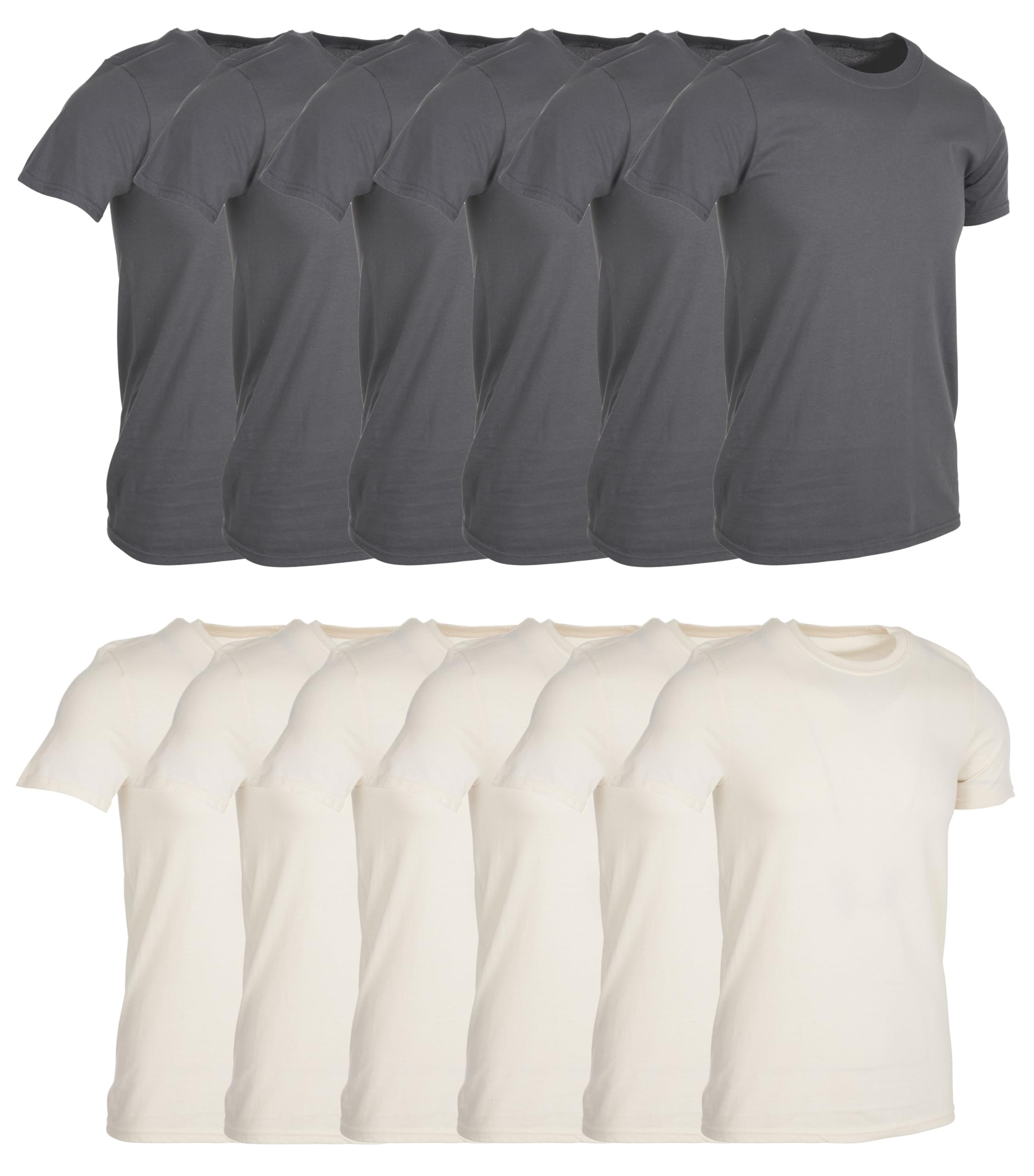BILLIONHATS 12 Pack Men's Solid Colors Cotton T-Shirts Short Sleeve Lightweight - Picture 69 of 77