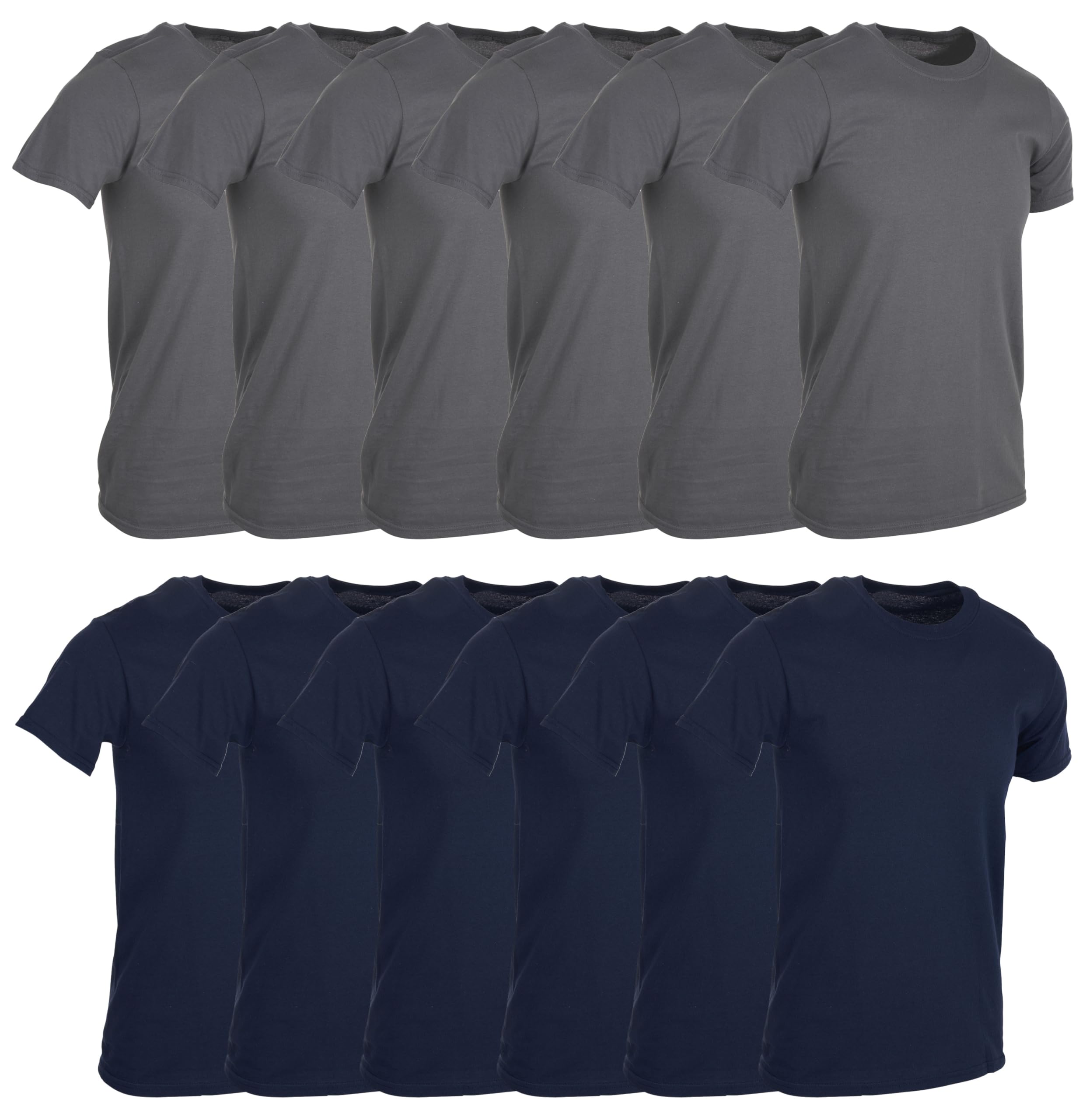 BILLIONHATS 12 Pack Men's Solid Colors Cotton T-Shirts Short Sleeve Lightweight - Picture 72 of 77