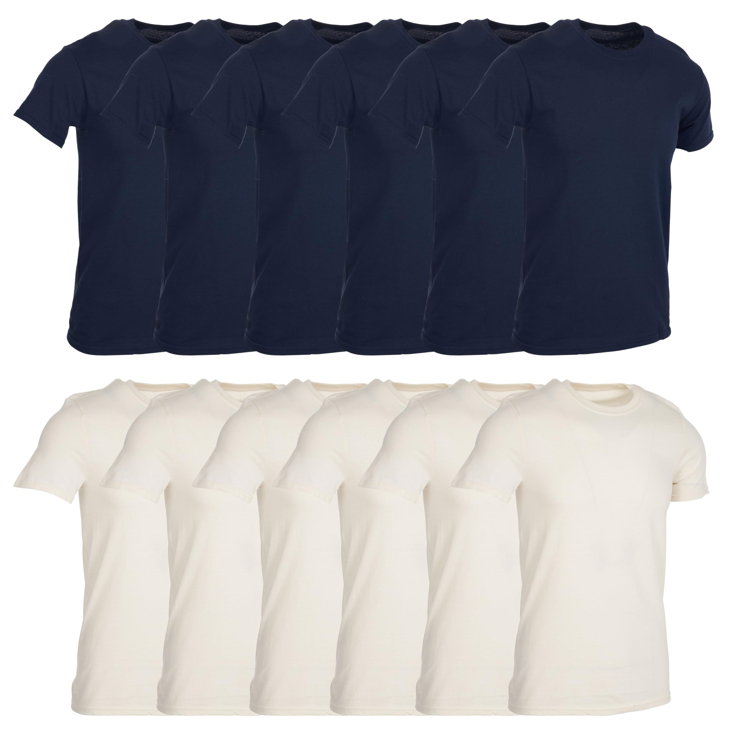 BILLIONHATS 12 Pack Men's Solid Colors Cotton T-Shirts Short Sleeve Lightweight - Picture 75 of 77