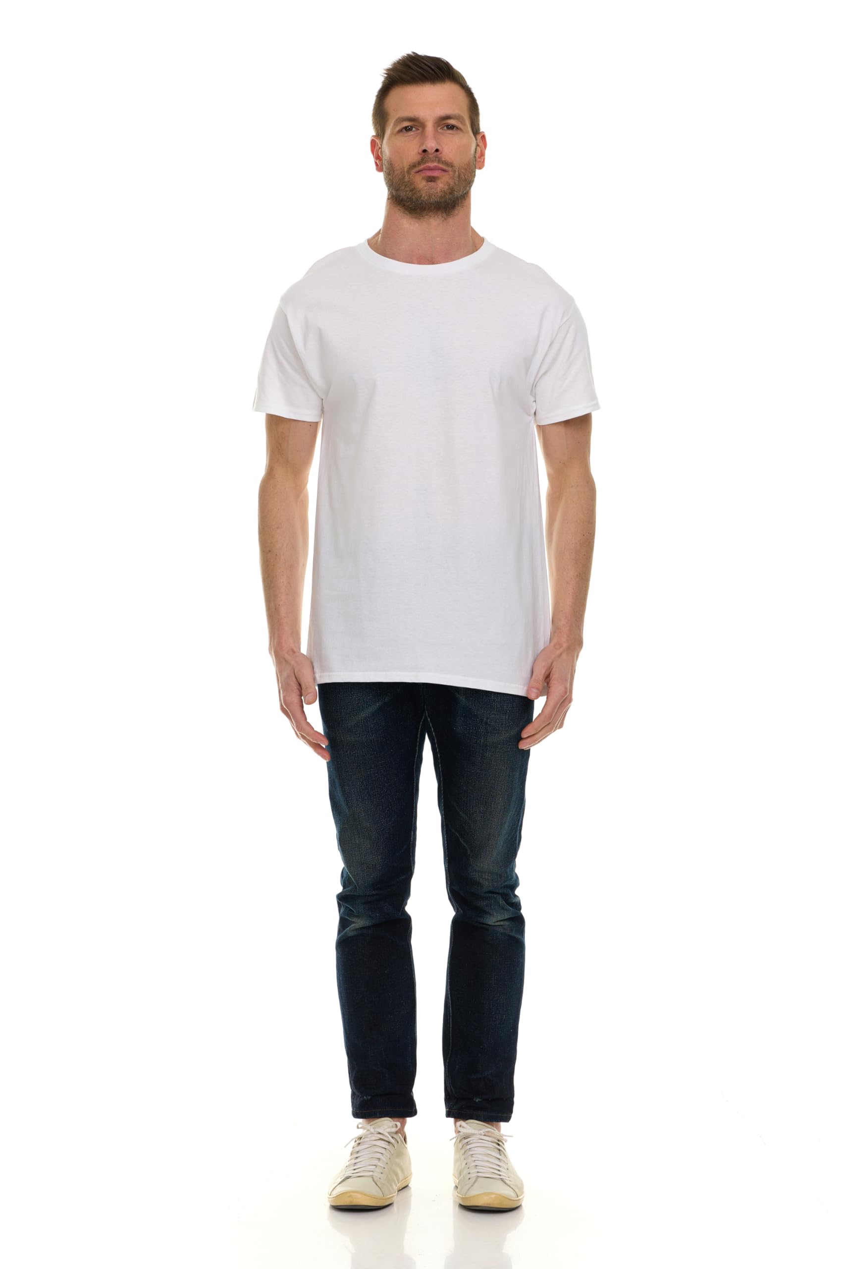 BILLIONHATS 6 Pack Men's Solid Colors Cotton T-Shirts Short Sleeve Lightweight - Picture 22 of 23