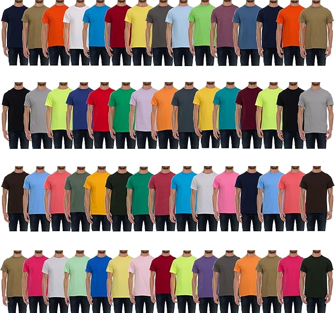 60 Pack Men's Cotton Crewneck T-Shirts Bulk Wholesale Assorted Multipack Tees - Picture 13 of 19