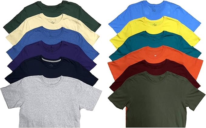 BILLIONHATS 12 Pk Wholesale Men's Cotton T-Shirt Bulk Big Tall Short Sleeve Tees - Picture 41 of 63