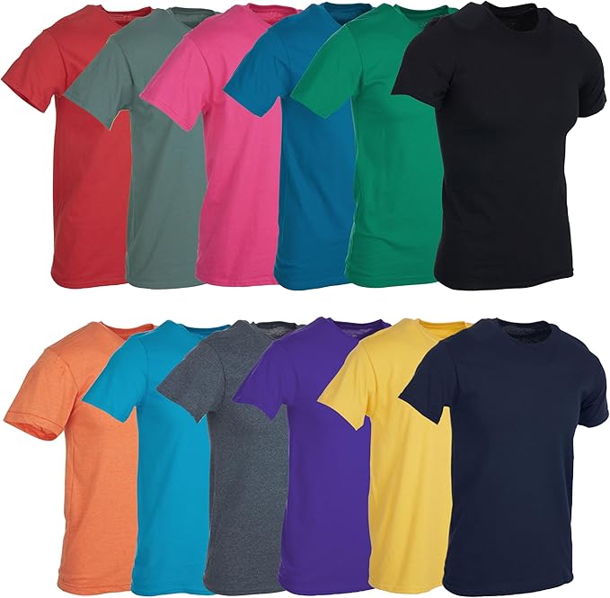 BILLIONHATS 12 Pk Wholesale Men's Cotton T-Shirt Bulk Big Tall Short Sleeve Tees - Picture 44 of 63