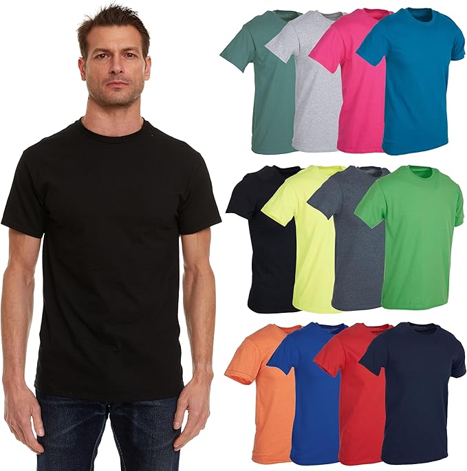 BILLIONHATS 12 Pk Wholesale Men's Cotton T-Shirt Bulk Big Tall Short Sleeve Tees - Picture 38 of 63