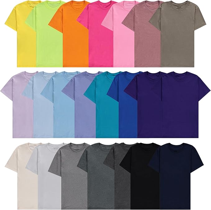 BILLIONHATS 12 Pk Wholesale Men's Cotton T-Shirt Bulk Big Tall Short Sleeve Tees - Picture 39 of 63
