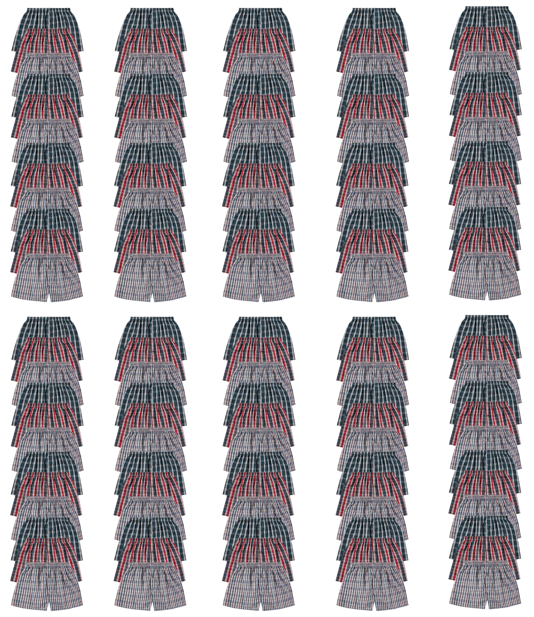 Yacht & Smith Lot de 120 boxers shorts tissés sans étiquette pour hommes en gros sous-vêtements - Photo 7/13