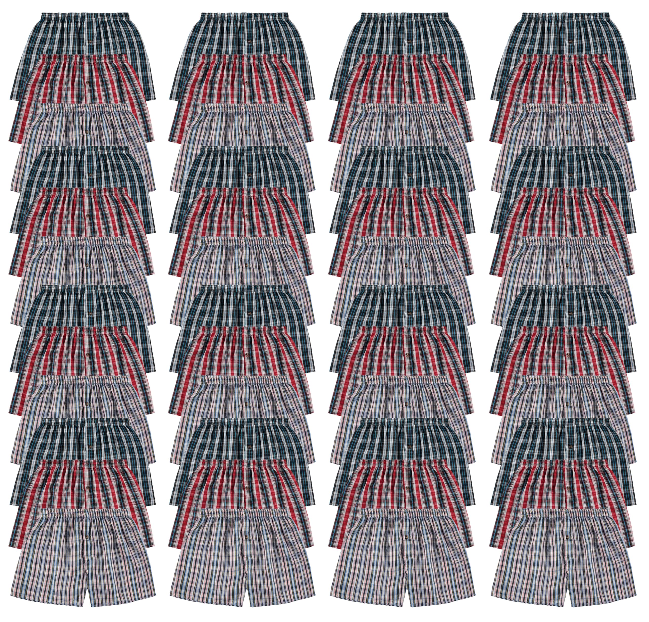 BILLIONHATS Wholesale Men's Tag Free Woven Boxer Shorts Underwear Bulk for Men - Picture 38 of 44