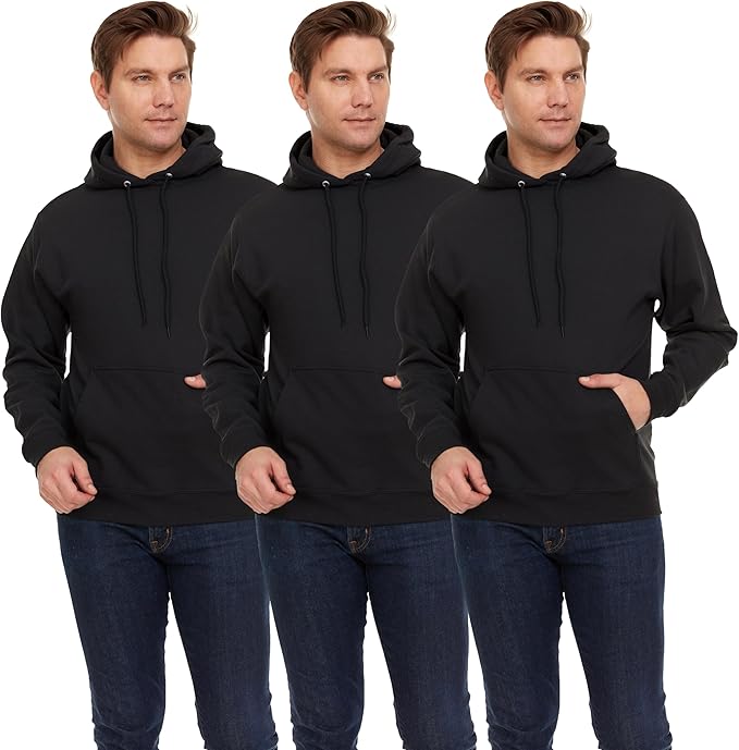 BILLIONHATS 3 Pack Mens Hoodie Sweatshirts, Cotton Blend, Bulk Adults Hoodies - Picture 16 of 30