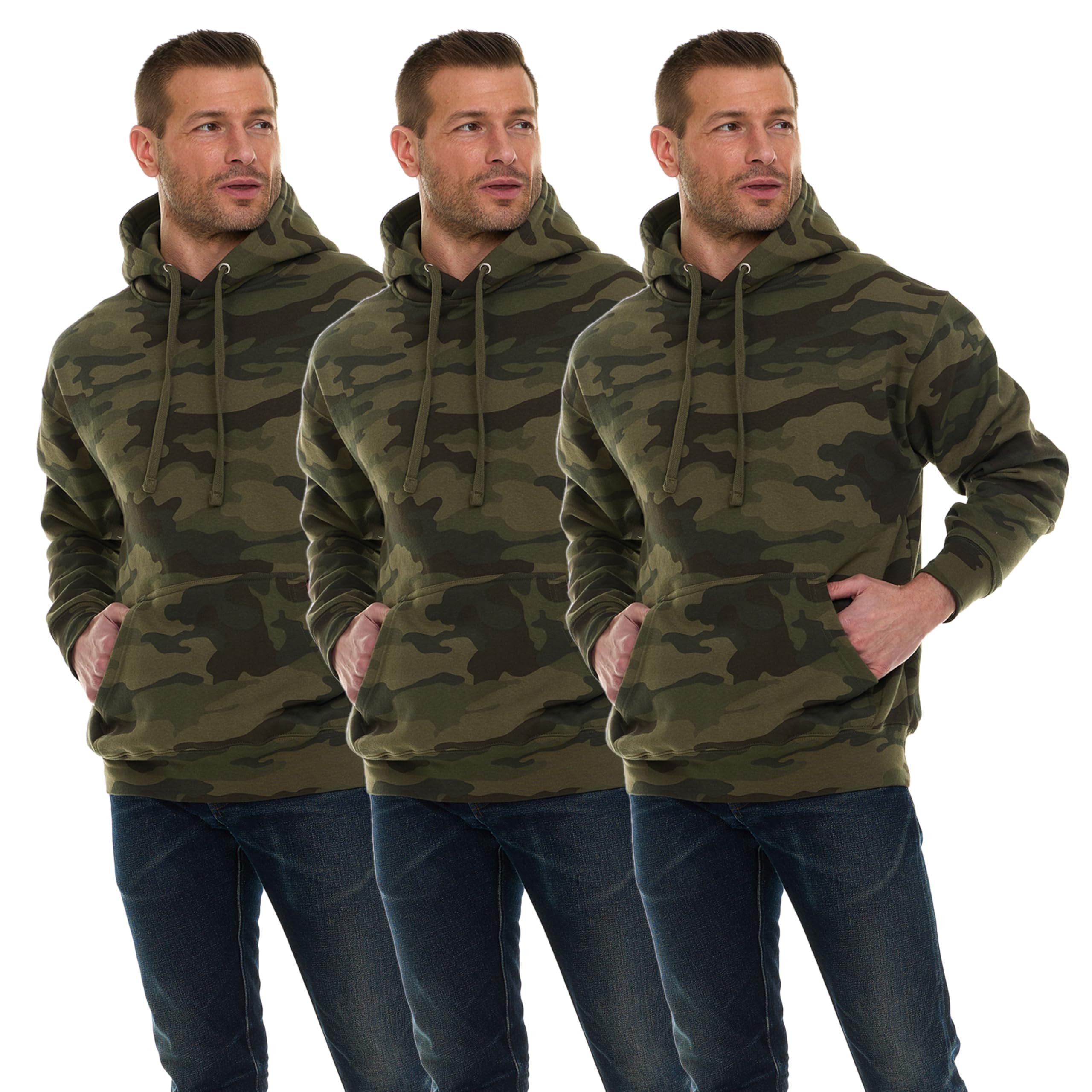 BILLIONHATS 3 Pack Of Mens Hoodie Sweatshirts, Cotton Blend in Bulk Adult Hoodie - Picture 18 of 51
