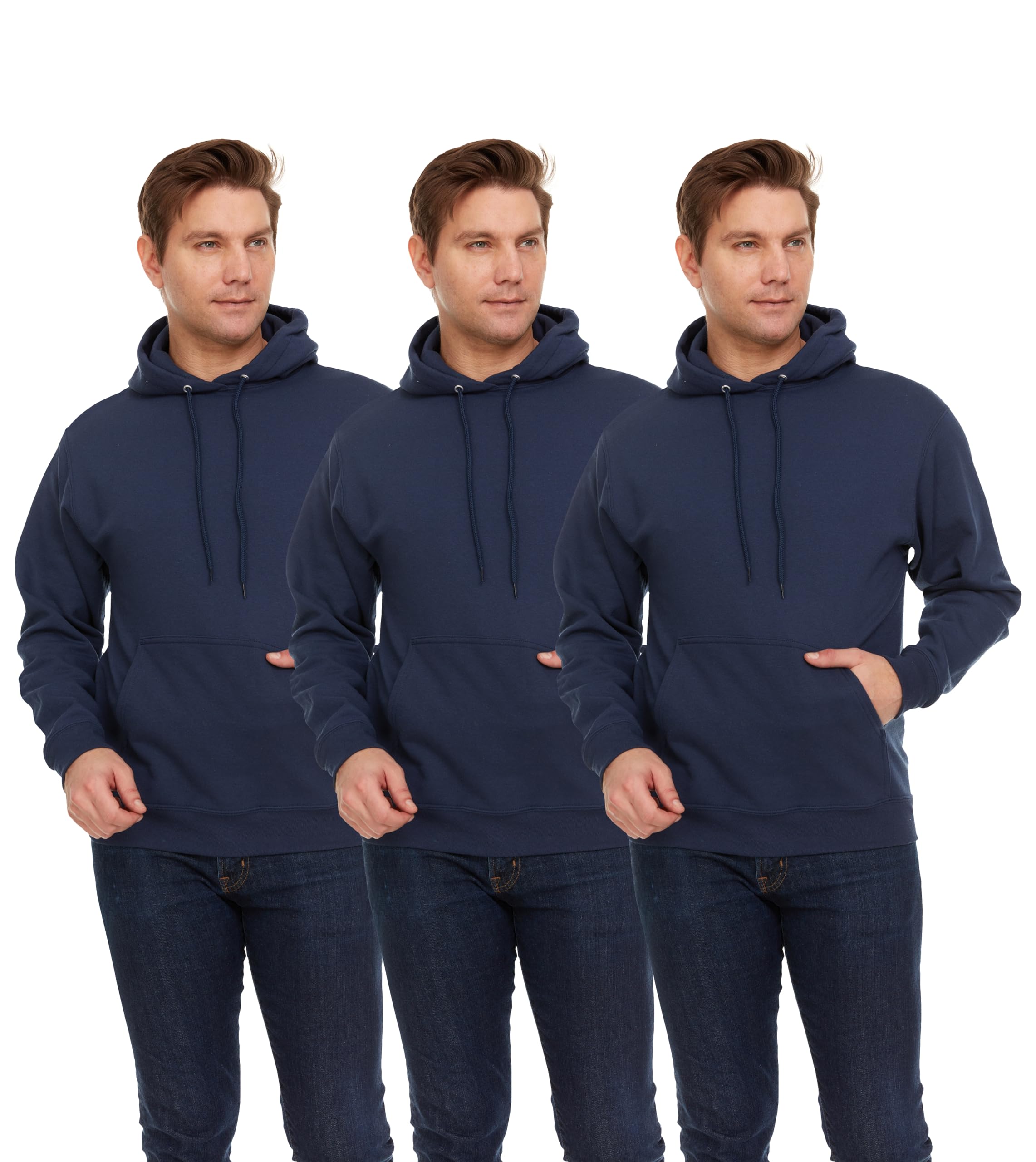 BILLIONHATS 3 Pack Of Mens Hoodie Sweatshirts, Cotton Blend in Bulk Adult Hoodie - Picture 32 of 51
