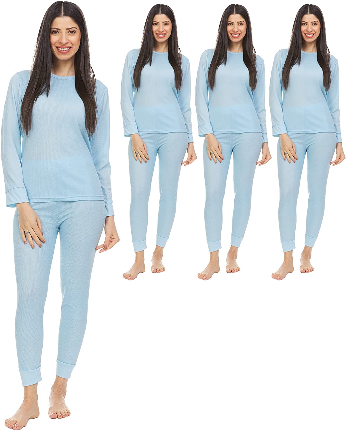 3 Pack of 2pc Thermal Sets for Women Base Layer Long Johns Underwear, Top&Bottom - Picture 20 of 24
