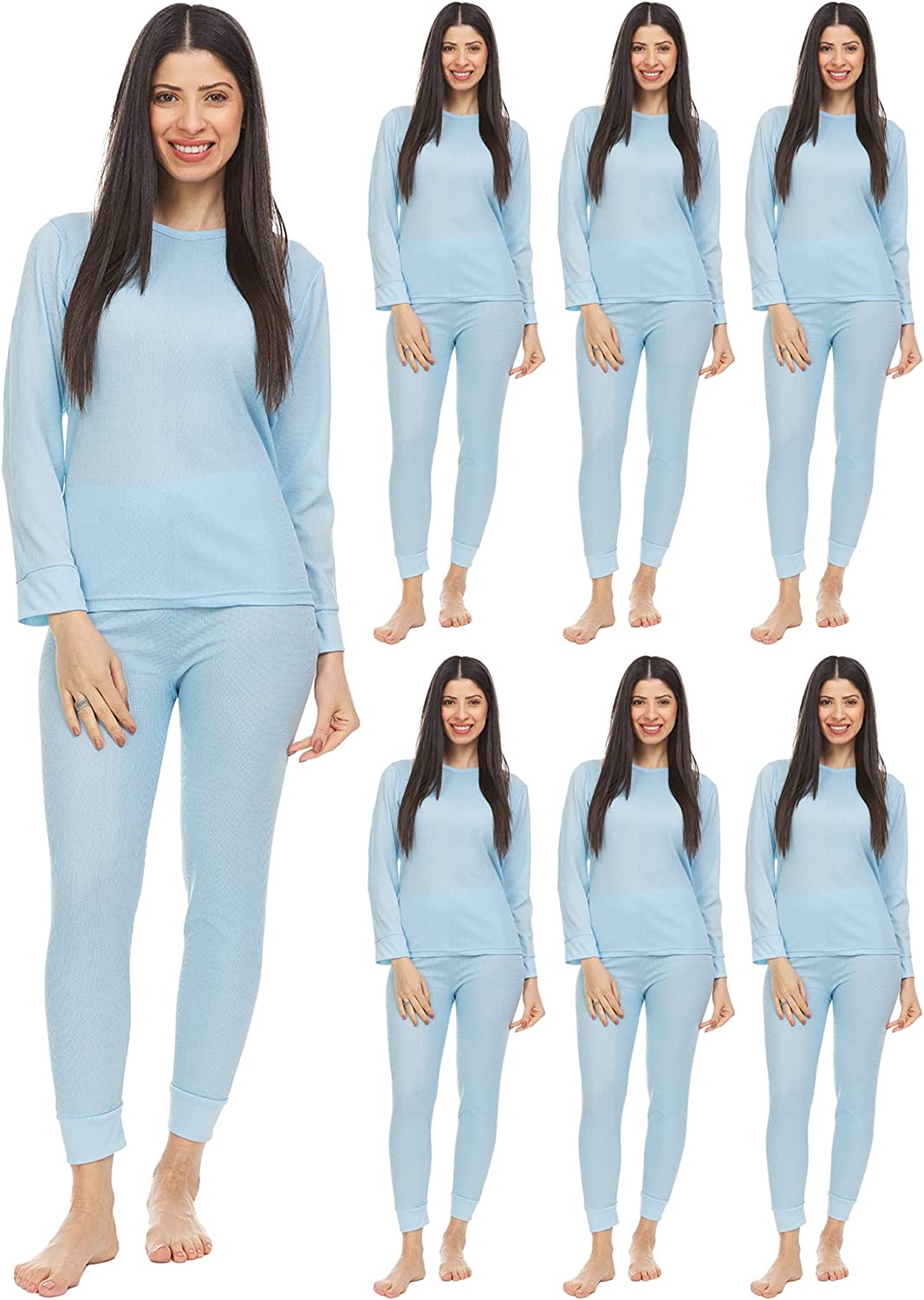 6er Pack 2 Stück Thermo Sets für Damen, Base Layer Long Johns Unterwäsche - Bild 14 von 29