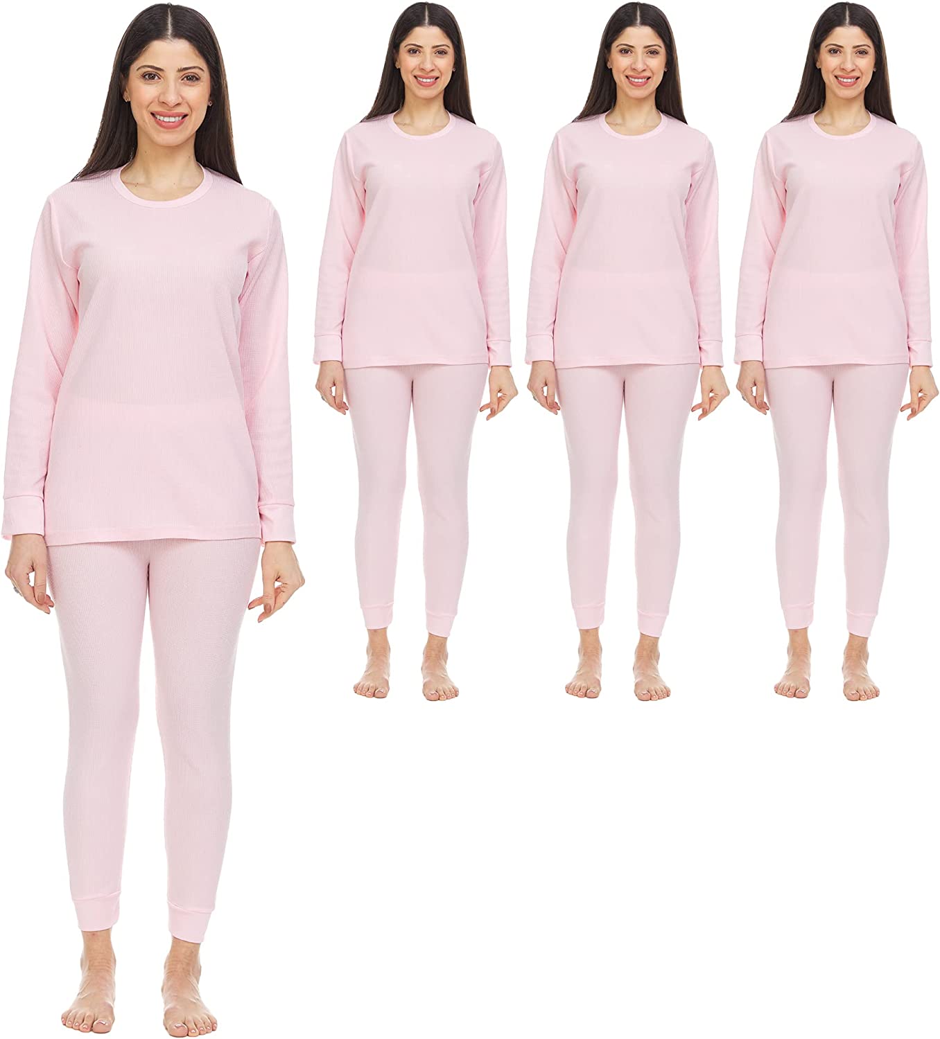 3 Pack of 2pc Thermal Sets for Women Base Layer Long Johns Underwear, Top&Bottom - Picture 12 of 24