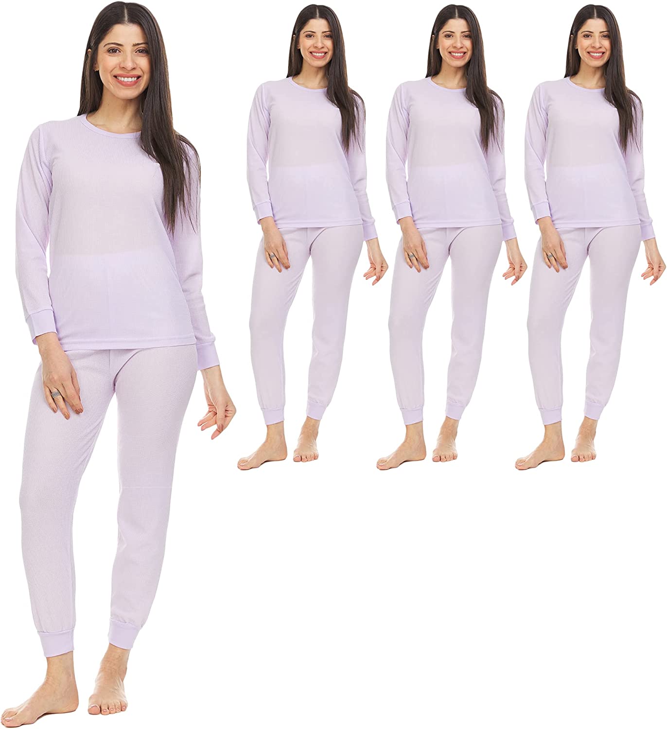 3 Pack of 2pc Thermal Sets for Women Base Layer Long Johns Underwear, Top&Bottom - Picture 7 of 24