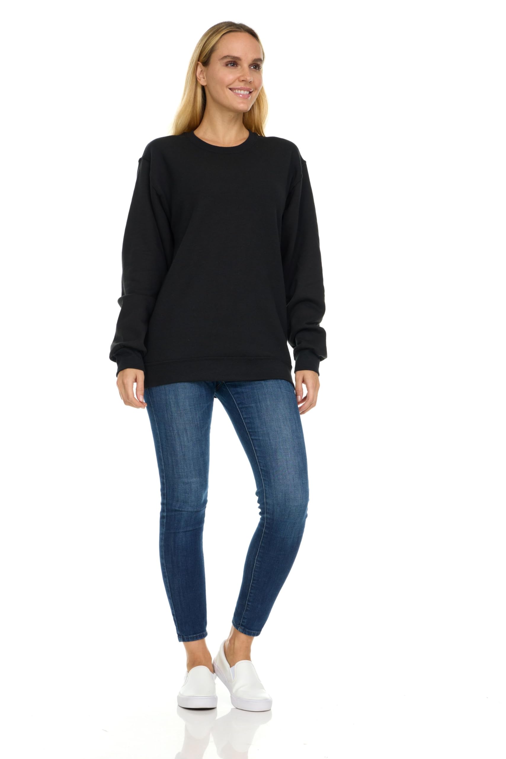 BILLIONHATS 3 Pack Bulk Wholesale Womens Oversized Crew Neck Fleece Sweatshirt - Picture 26 of 30