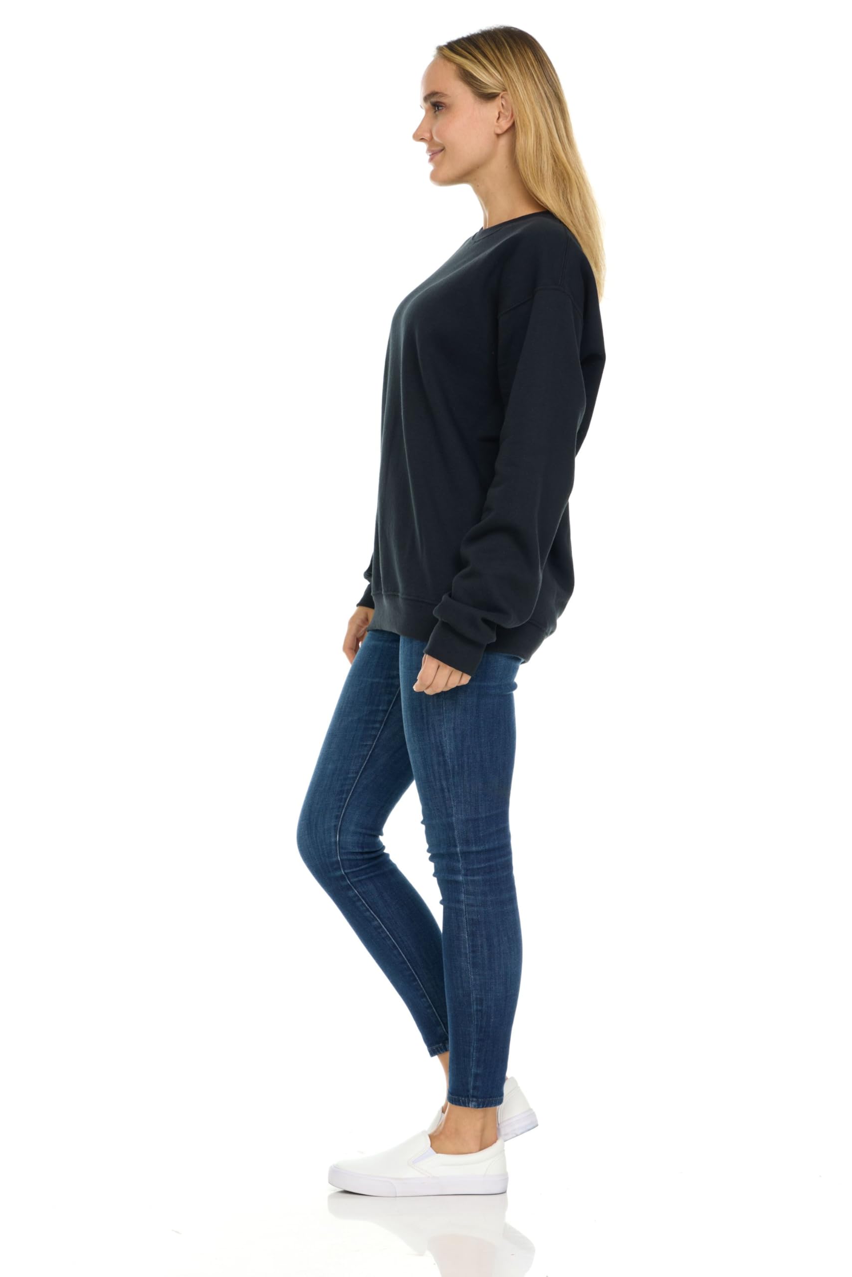 BILLIONHATS 3 Pack Bulk Wholesale Womens Oversized Crew Neck Fleece Sweatshirt - Picture 27 of 30
